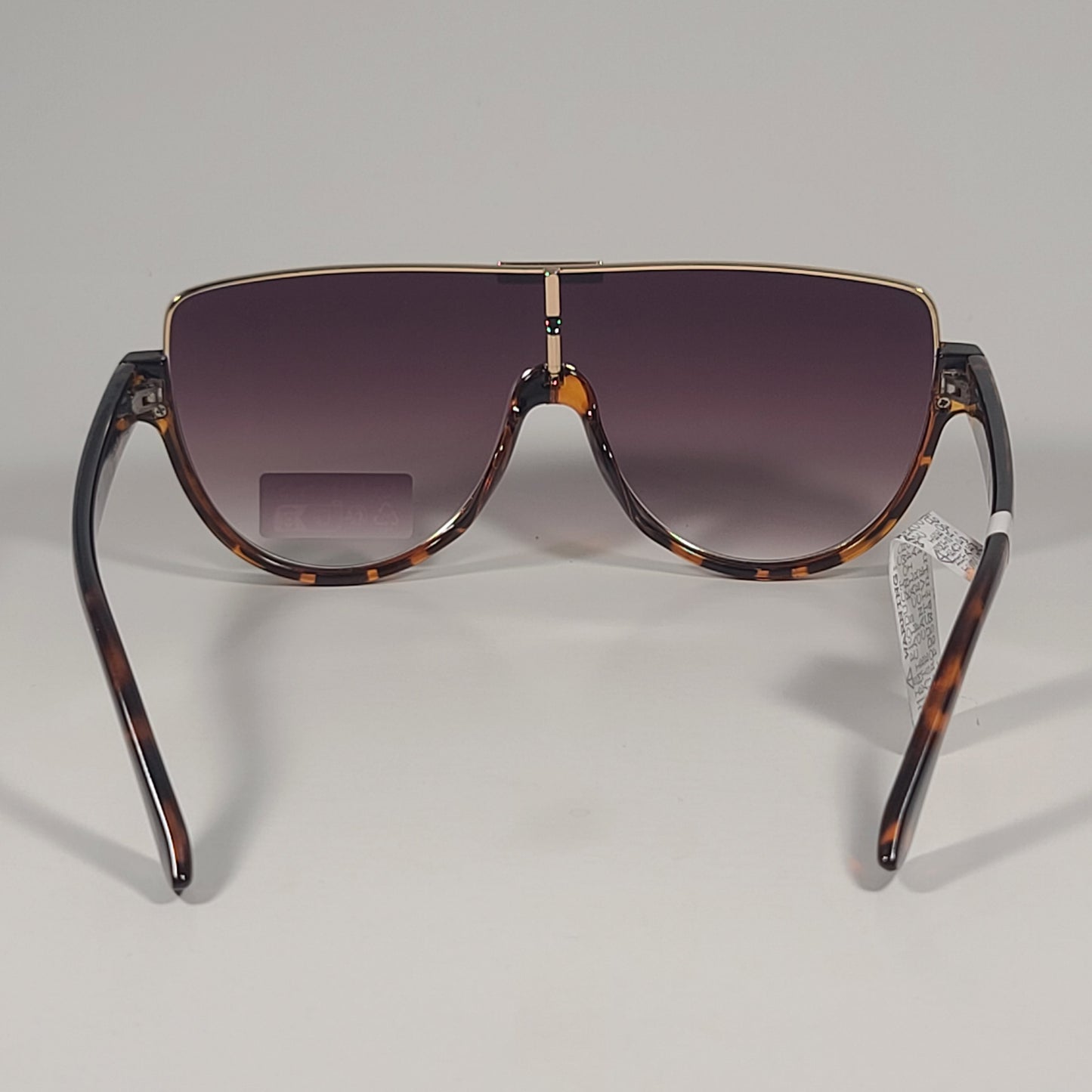Guess GO00033 52F Shield Sunglasses Brown Tortoise Gold Frame Brown Gradient Lens - Sunglasses