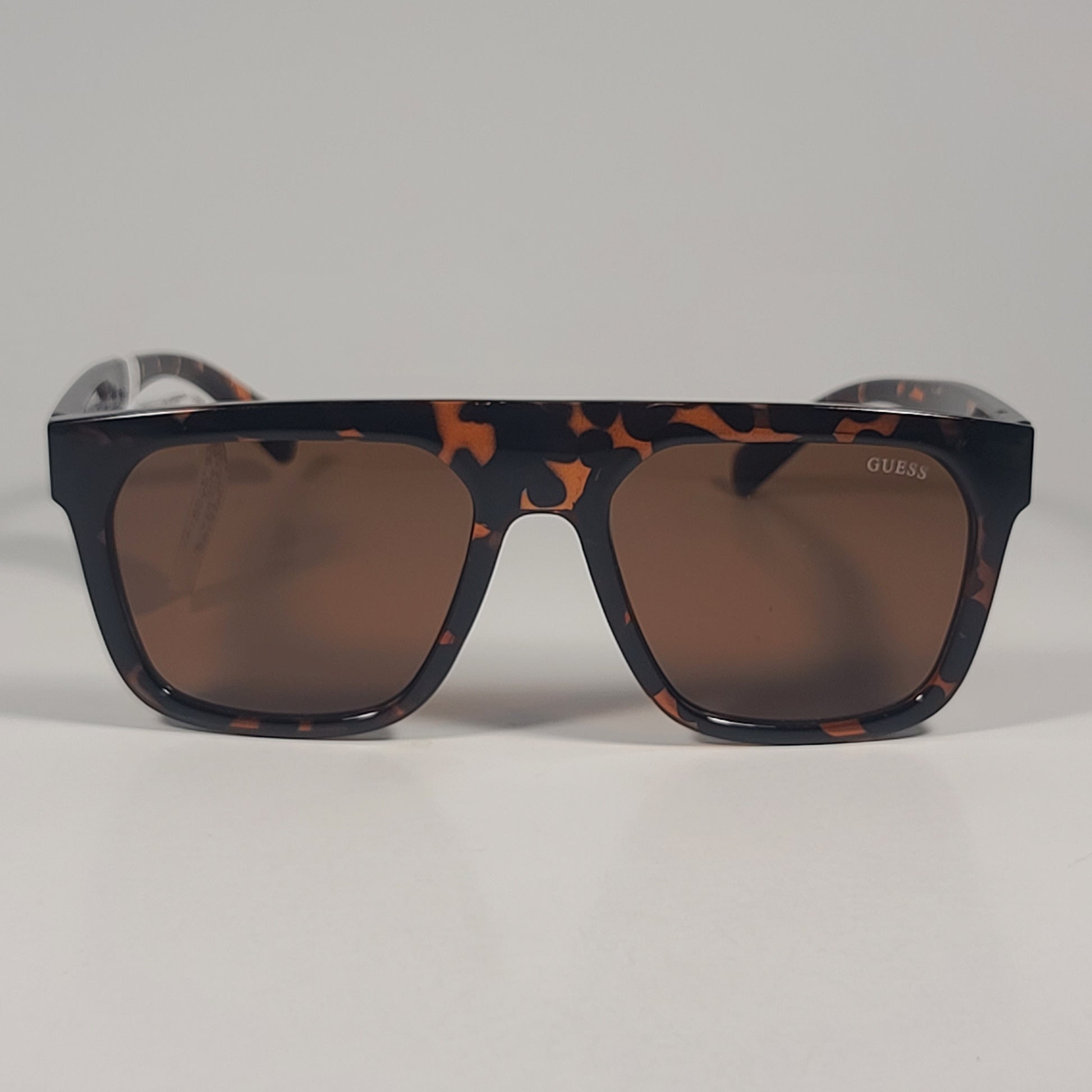 Guess GO00068 52E Square Sunglasses Brown Tortoise Frame Brown Lens 55mm - Sunglasses