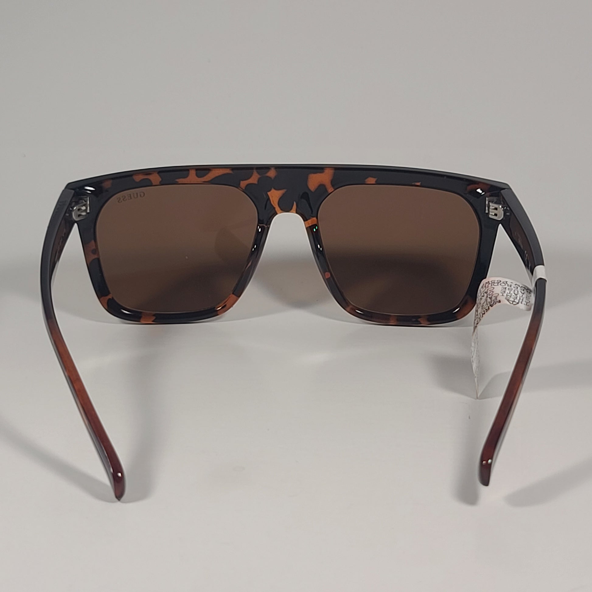 Guess GO00068 52E Square Sunglasses Brown Tortoise Frame Brown Lens 55mm - Sunglasses