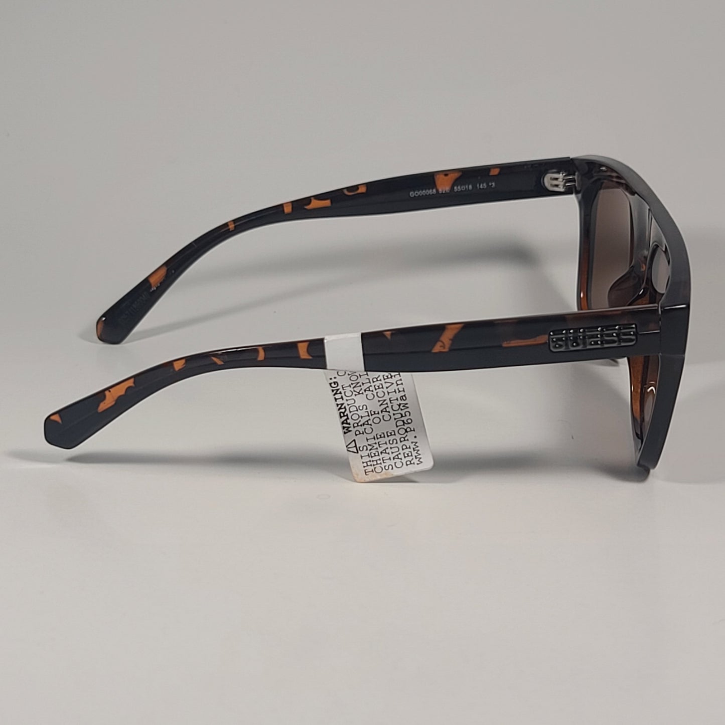 Guess GO00068 52E Square Sunglasses Brown Tortoise Frame Brown Lens 55mm - Sunglasses