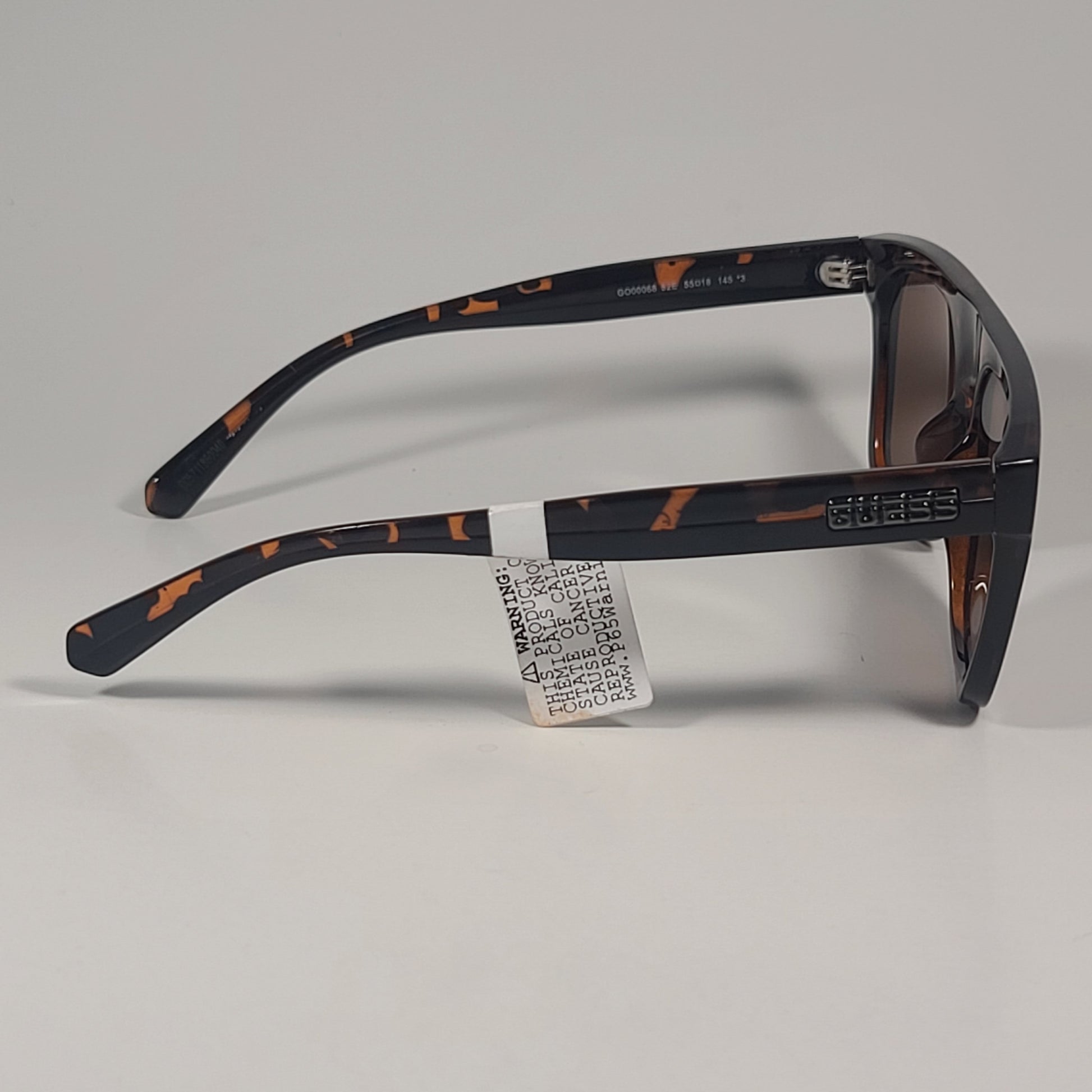 Guess GO00068 52E Square Sunglasses Brown Tortoise Frame Brown Lens 55mm - Sunglasses