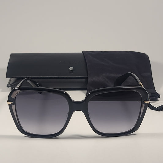 RAG & BONE RNB1059/G/S 807 9O Square Sunglasses Black Gold Gray Gradient Lens - Sunglasses