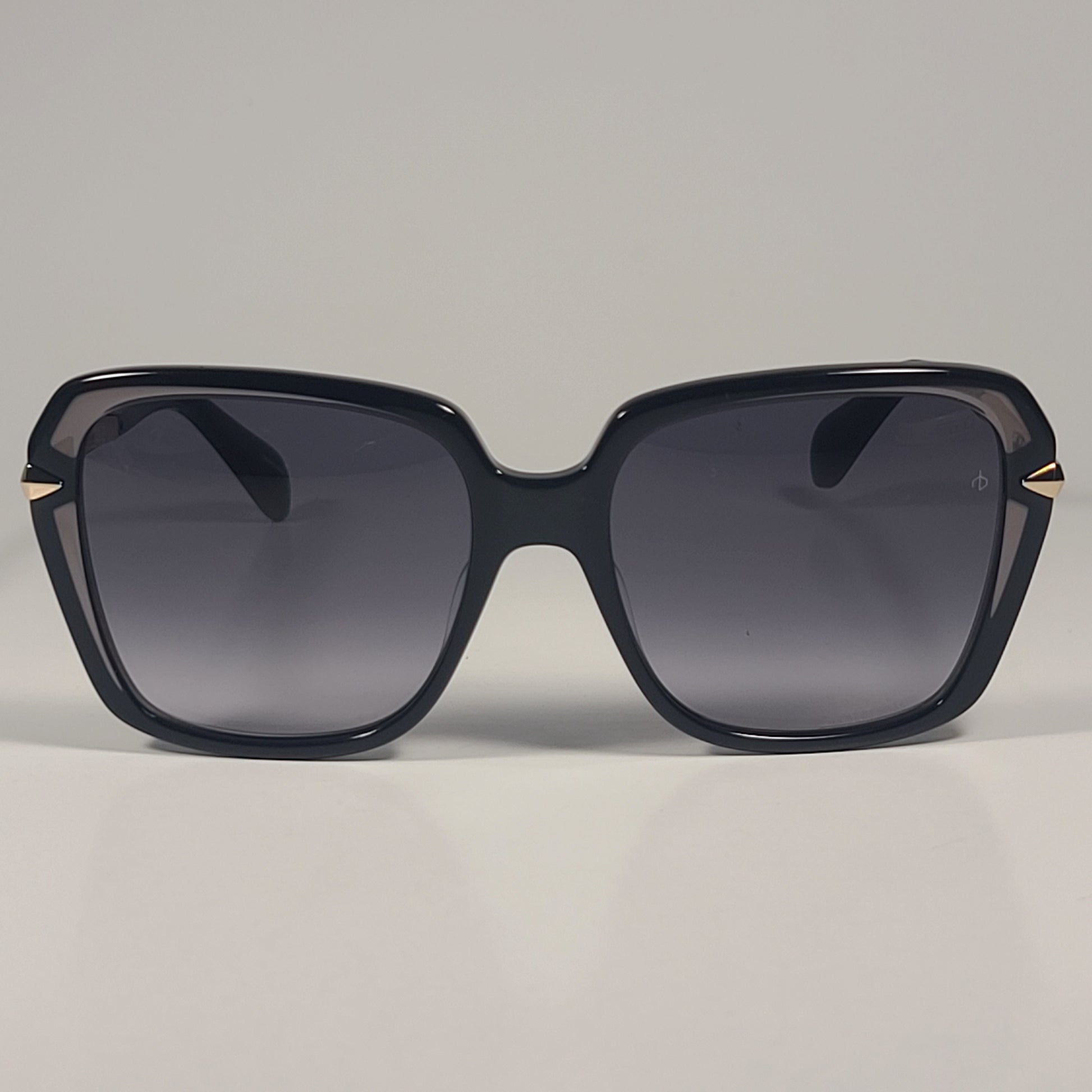 RAG & BONE RNB1059/G/S 807 9O Square Sunglasses Black Gold Gray Gradient Lens - Sunglasses