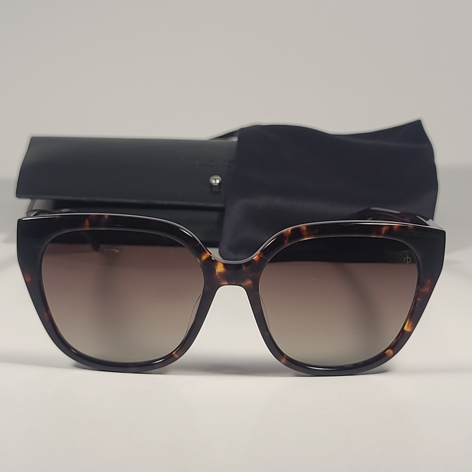 RAG & BONE RNB1073/S 086 HA Square Sunglasses Havana Frame Brown Gradient Lens - Sunglasses