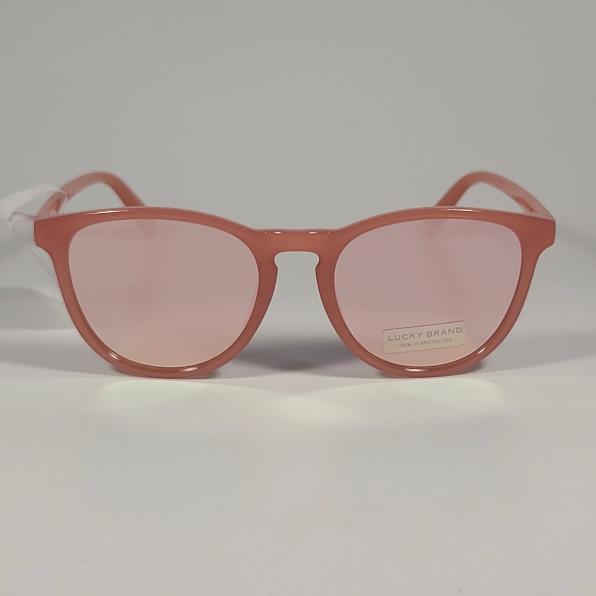 Lucky Brand SLBD118 PINK Round Sunglasses Pink Frame Pink Flash Mirror Lens - Sunglasses
