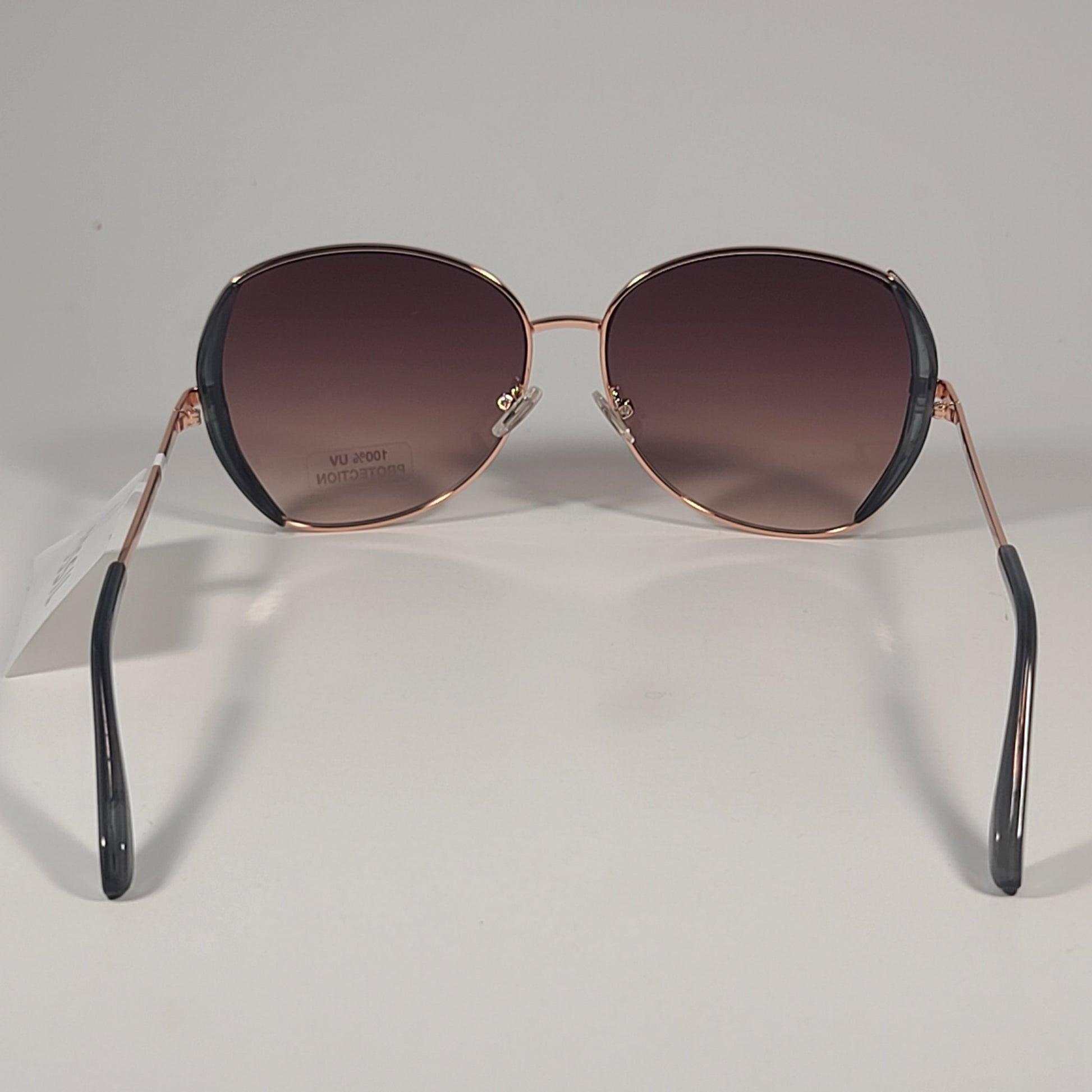Fossil FW158 Butterfly Sunglasses Rose Gold Gray Frame Brown Gradient Lens 59mm - Sunglasses