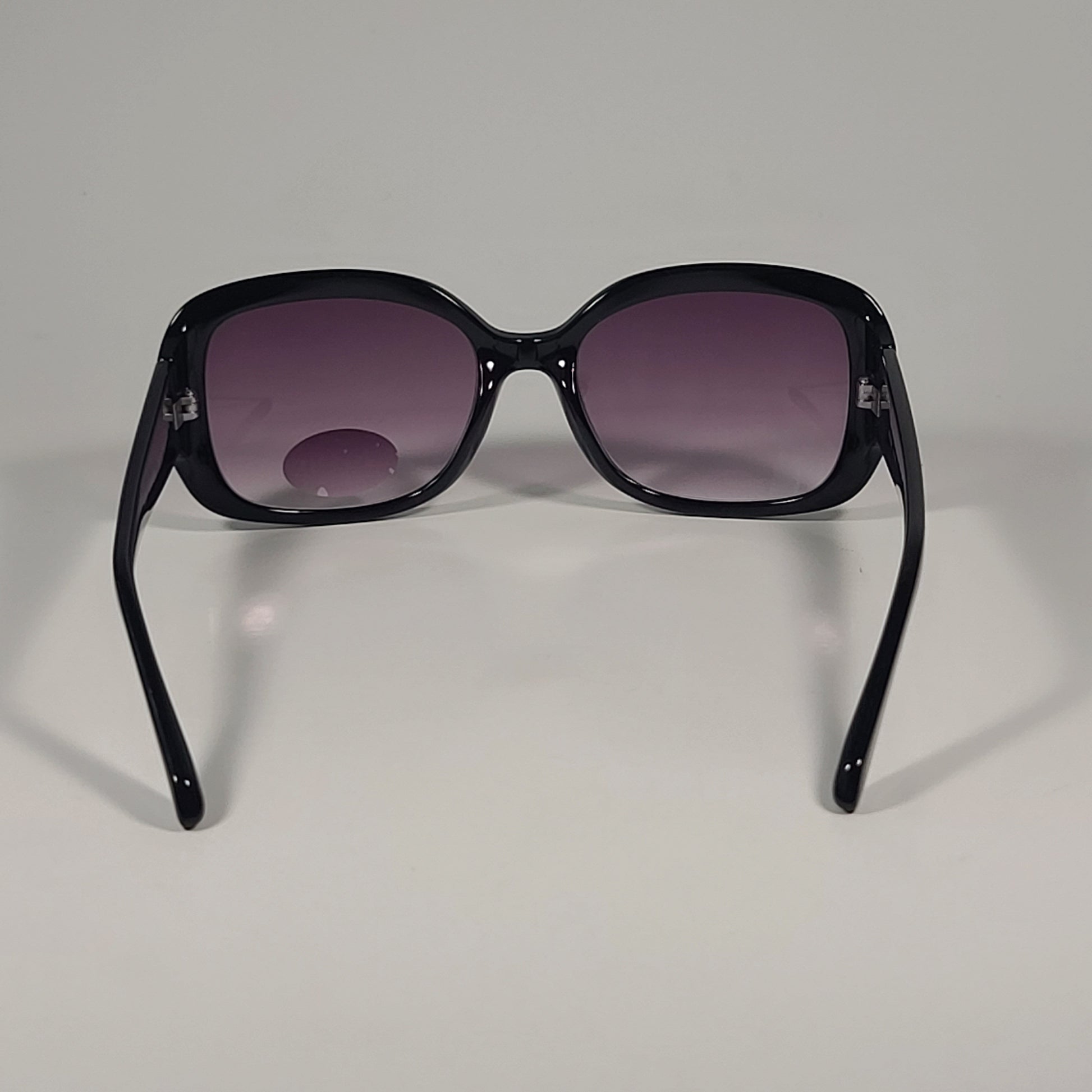 Fossil Oval FW241 Sunglasses Shiny Black Frame Smoke Gradient Lens 55mm - Sunglasses
