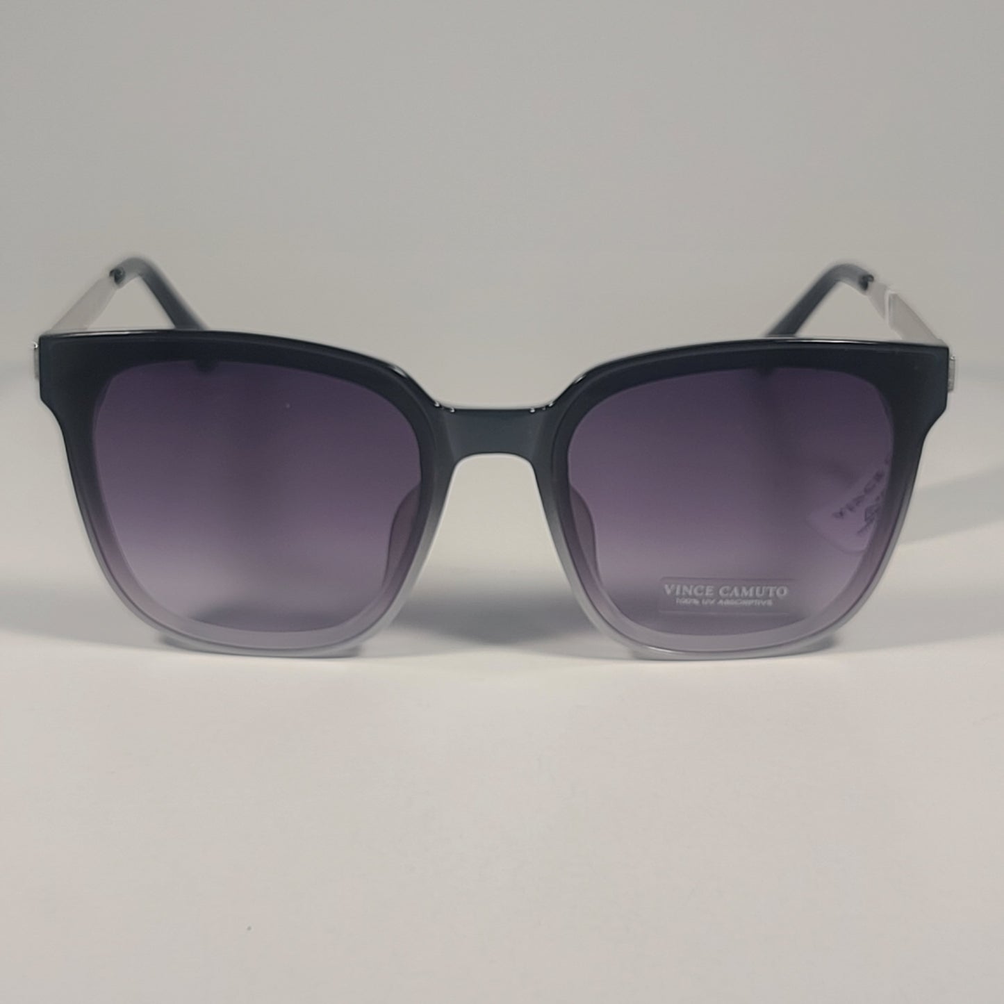 Vince Camuto VC1166 OXGY Oversize Square Sunglasses Black Silver Gray Gradient Sunglasses