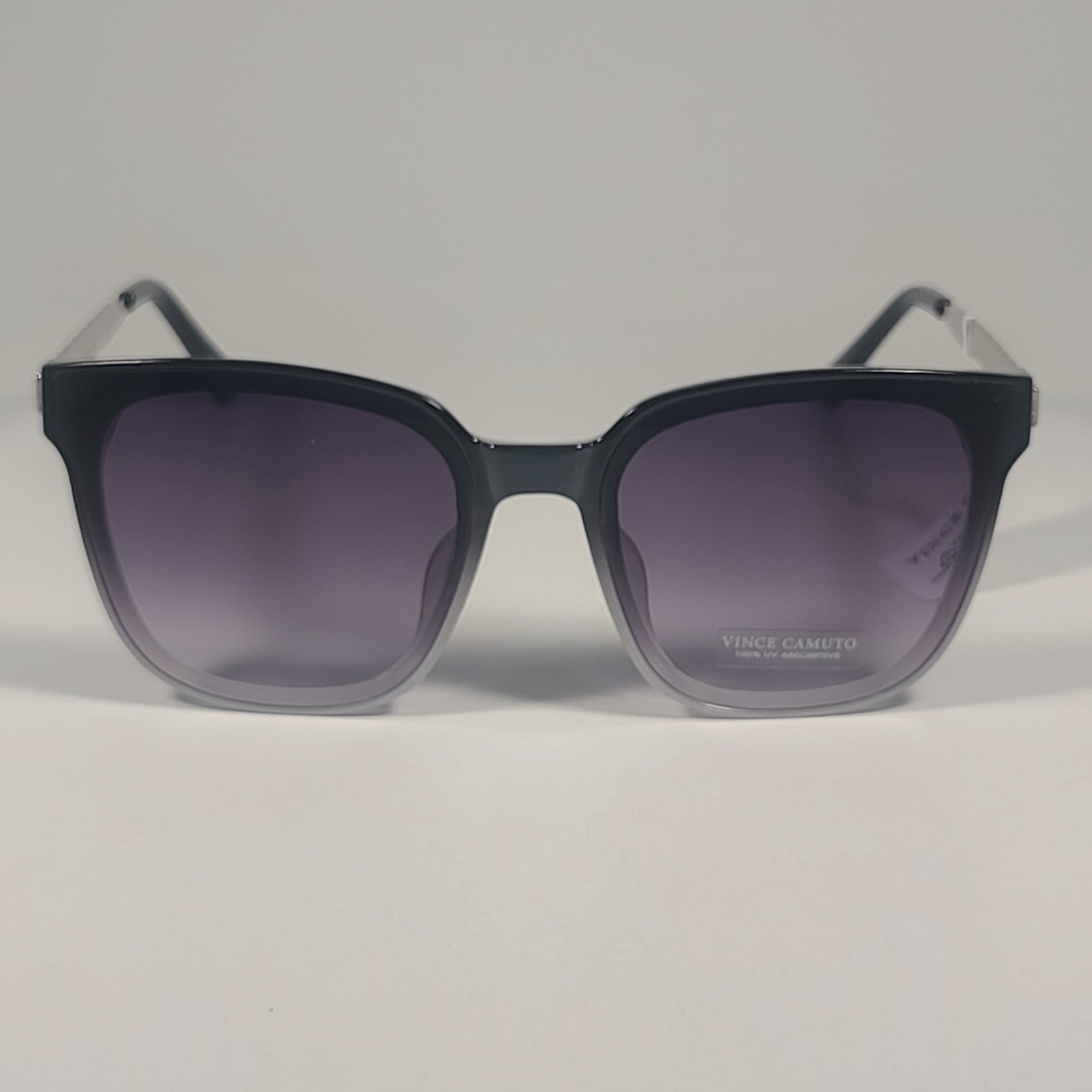 Vince Camuto VC1166 OXGY Oversize Square Sunglasses Black Silver Gray Gradient Sunglasses
