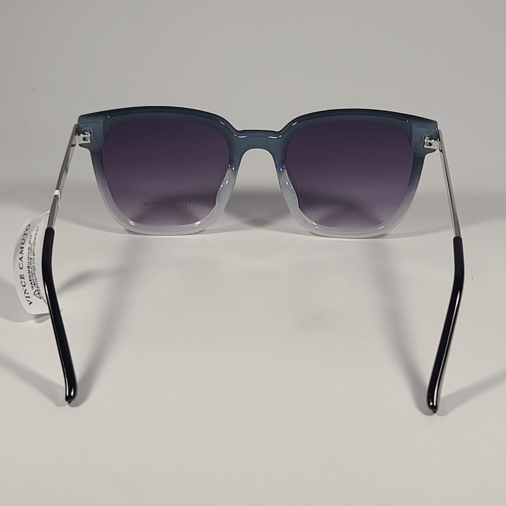 Vince Camuto VC1166 OXGY Oversize Square Sunglasses Black Silver Gray Gradient Sunglasses