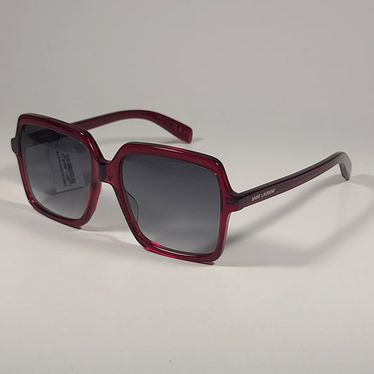 Saint Laurent SL174 003 Women’s Square Sunglasses Red Frame Gray Gradient Lens Sunglasses