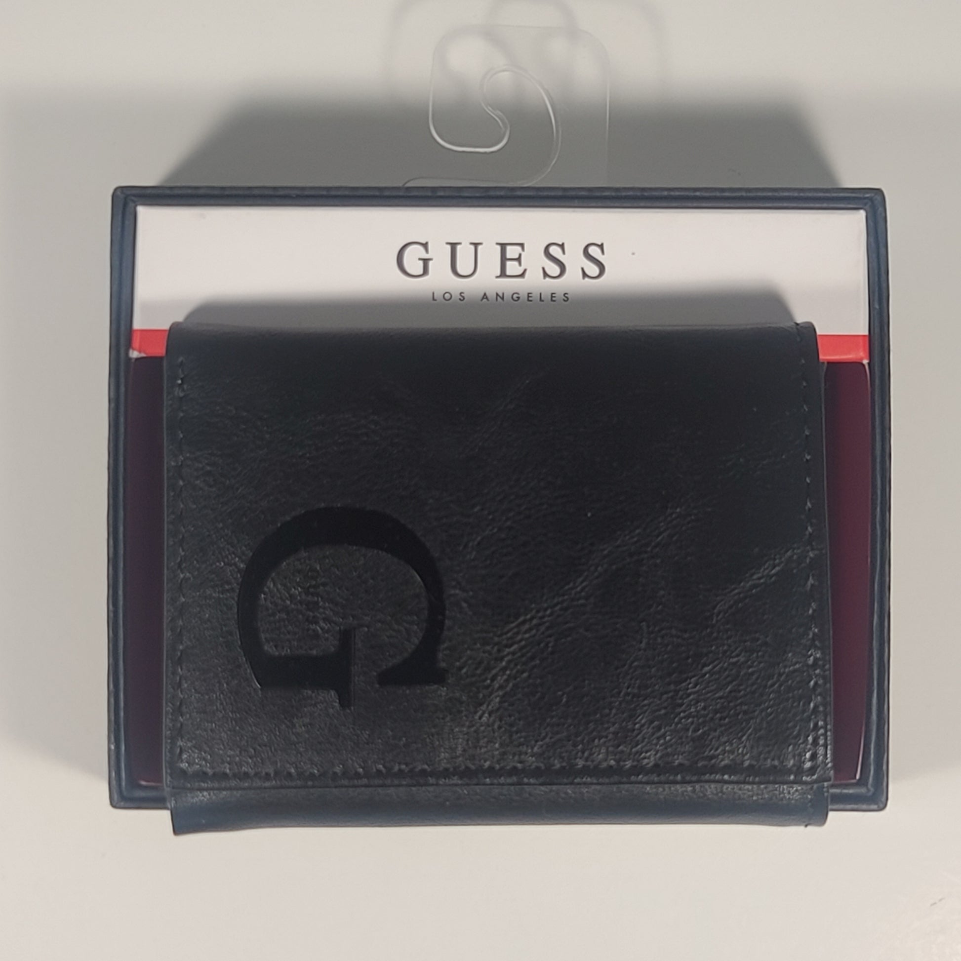 Guess Los Angeles Men’s Trifold G Logo Leather Wallet Black Passcase 31GO1100052 - Wallets