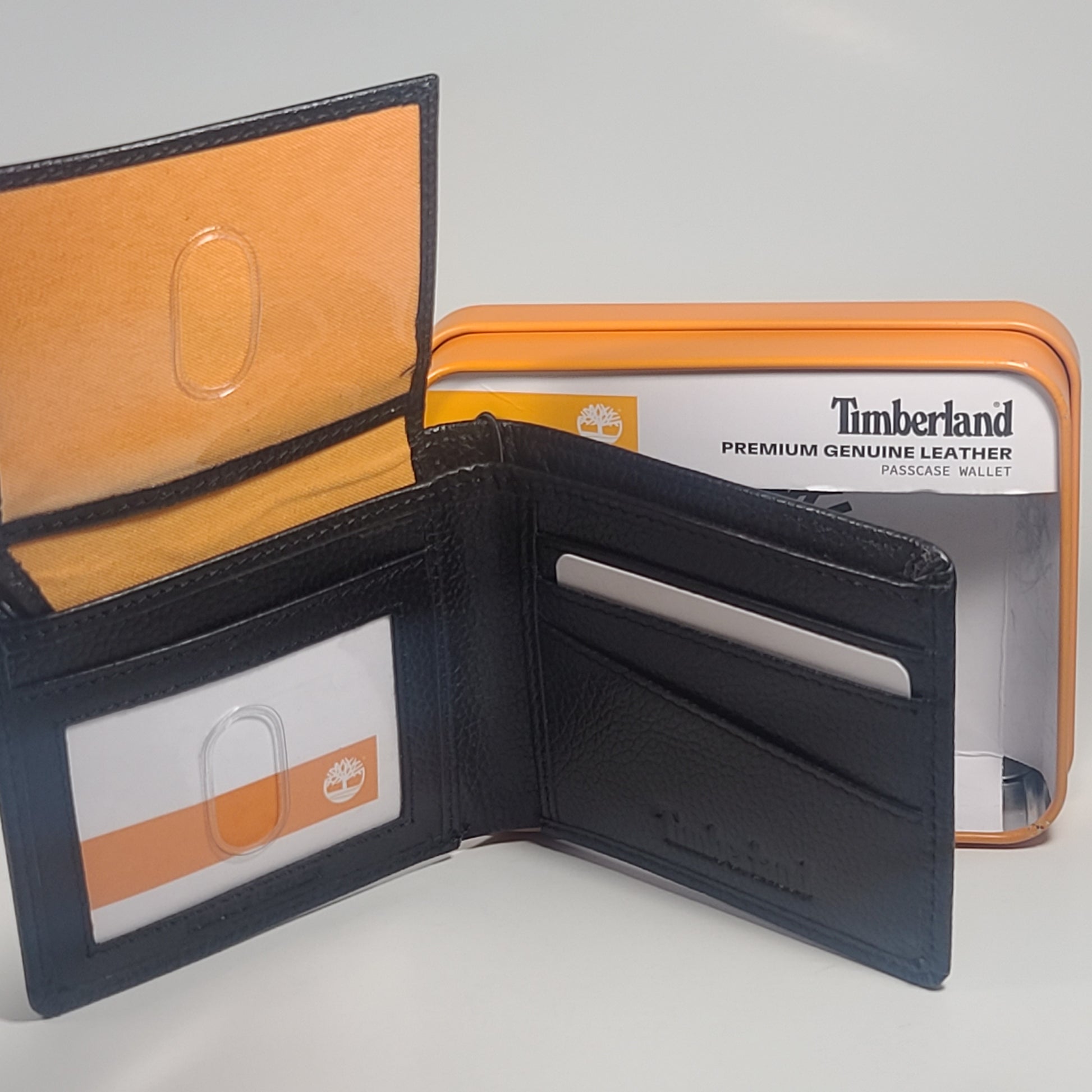 Timberland Men’s Bifold Black Premium Genuine Leather Passcase Wallet NP0727/08RS - Wallets