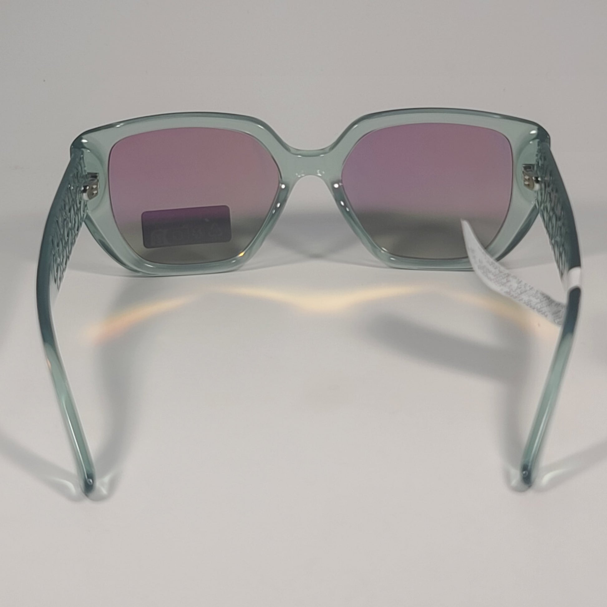 Guess GO00047 93X Cat Eye Sunglasses Clear Green Frame Gray Green Lenses 54mm - Sunglasses