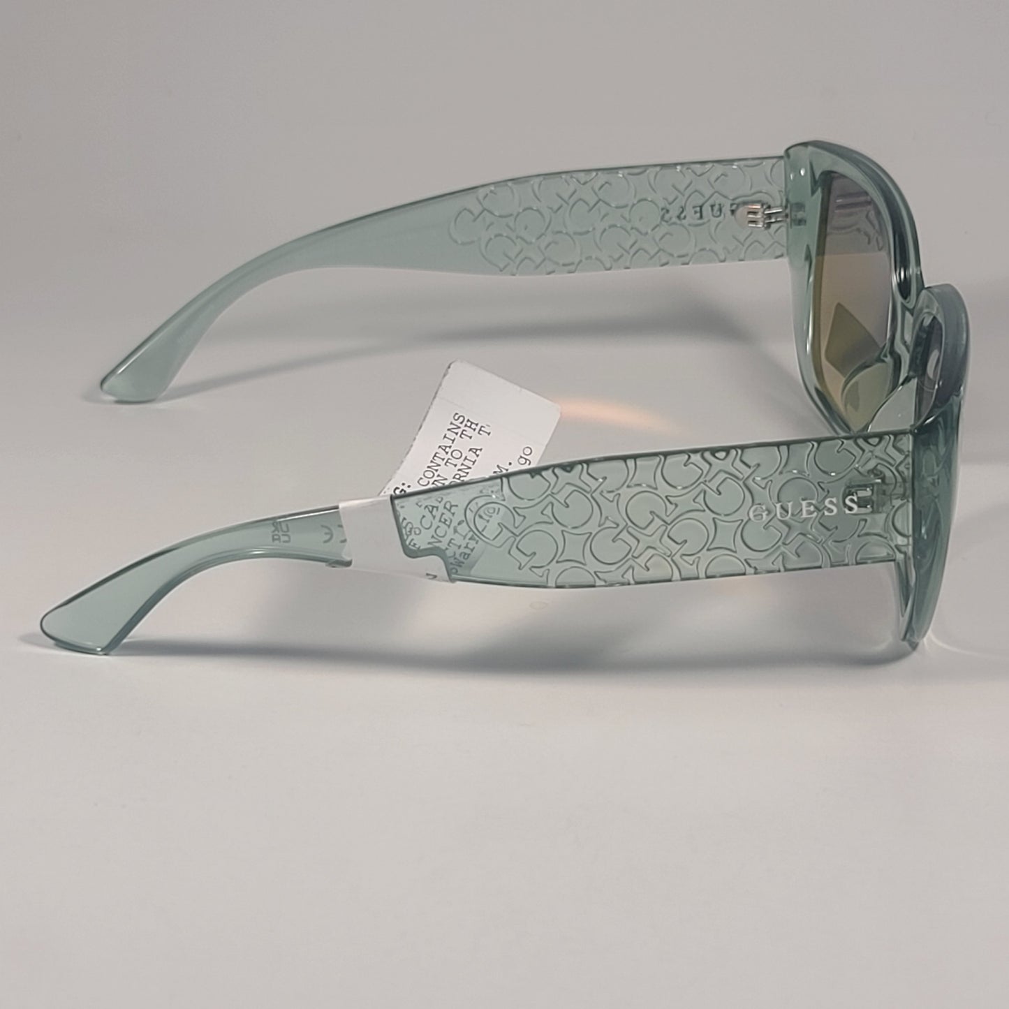 Guess GO00047 93X Cat Eye Sunglasses Clear Green Frame Gray Green Lenses 54mm - Sunglasses