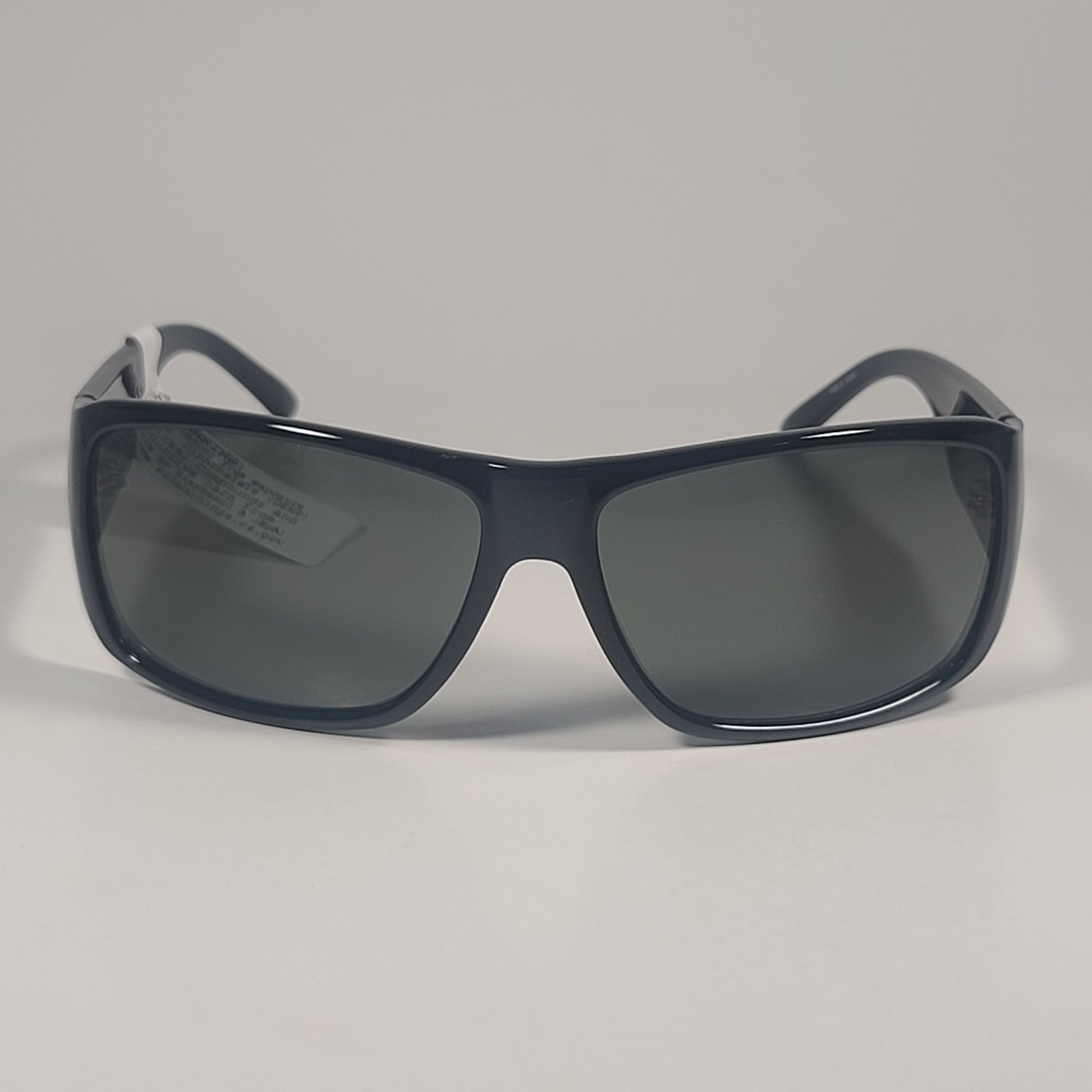 Timberland TB7292 01N Sport Wrap Sunglasses Shiny Black Frame Green Lens 62mm - Sunglasses