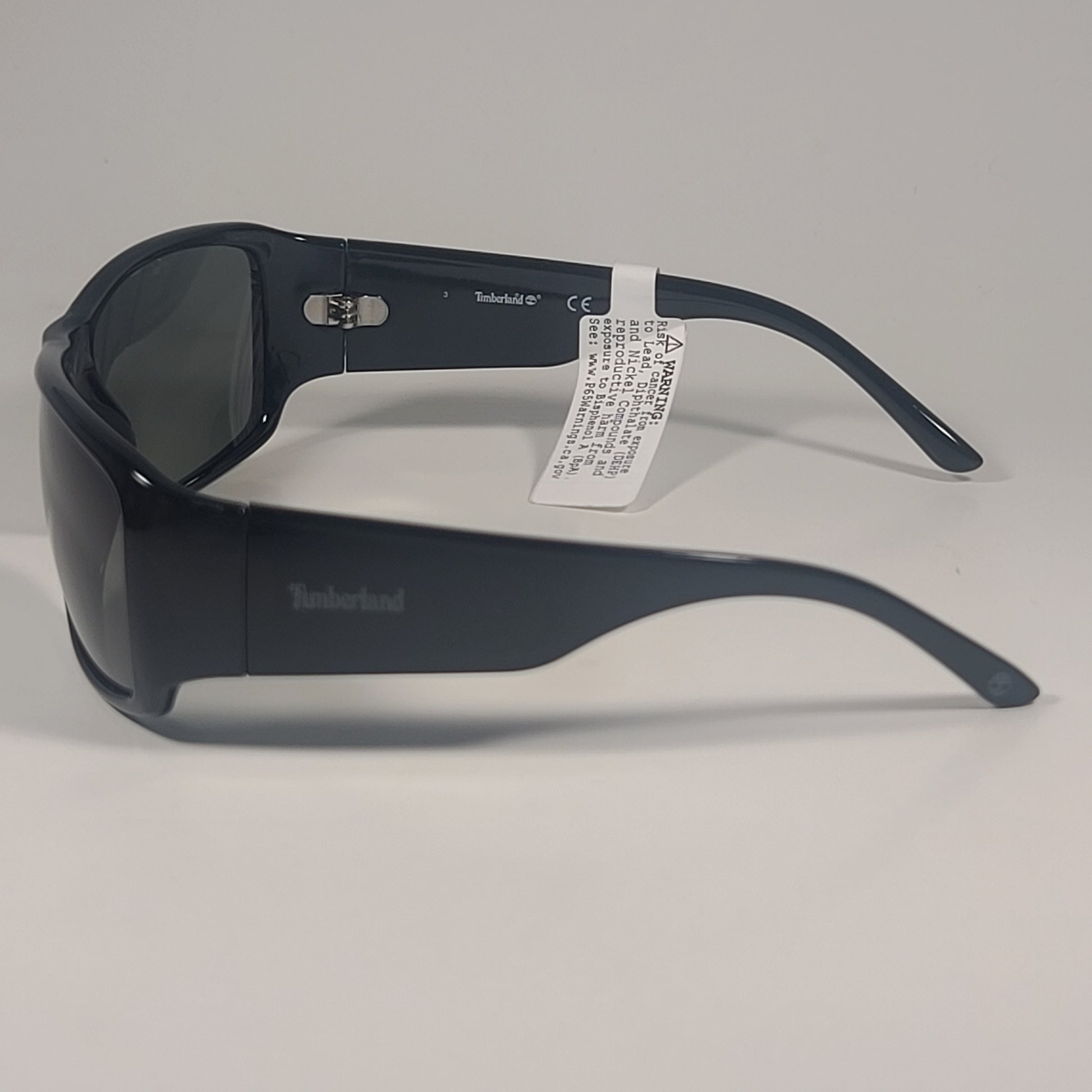 Timberland TB7292 01N Sport Wrap Sunglasses Shiny Black Frame Green Lens 62mm - Sunglasses