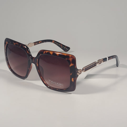 Tahari TH933 TS Oversize Butterfly Sunglasses Gold Brown Tortoise Gradient Lens - Sunglasses