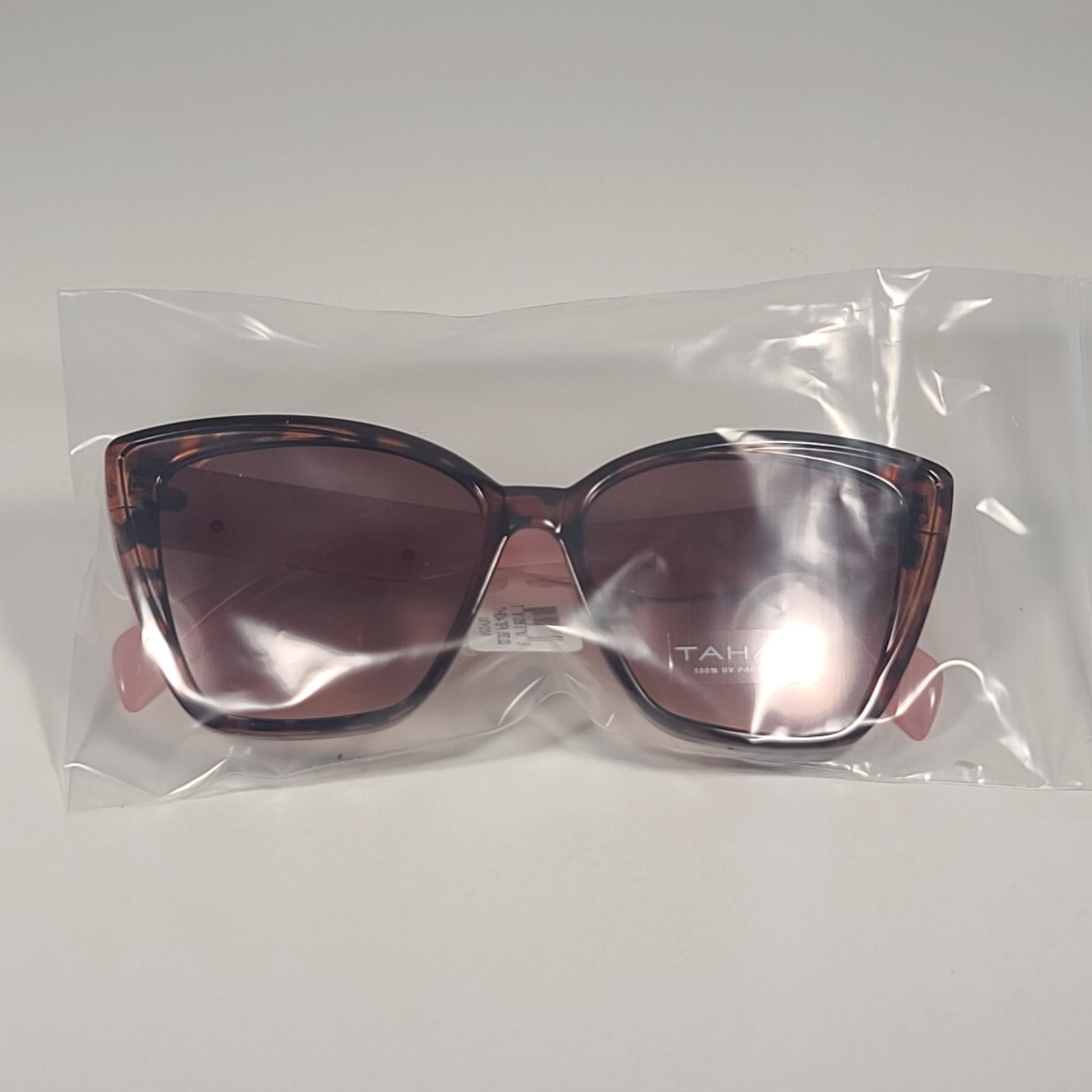 Tahari Cat Eye Sunglasses Two Tone Pink And Tortoise Brown Gradient TH934 TSPK - Sunglasses