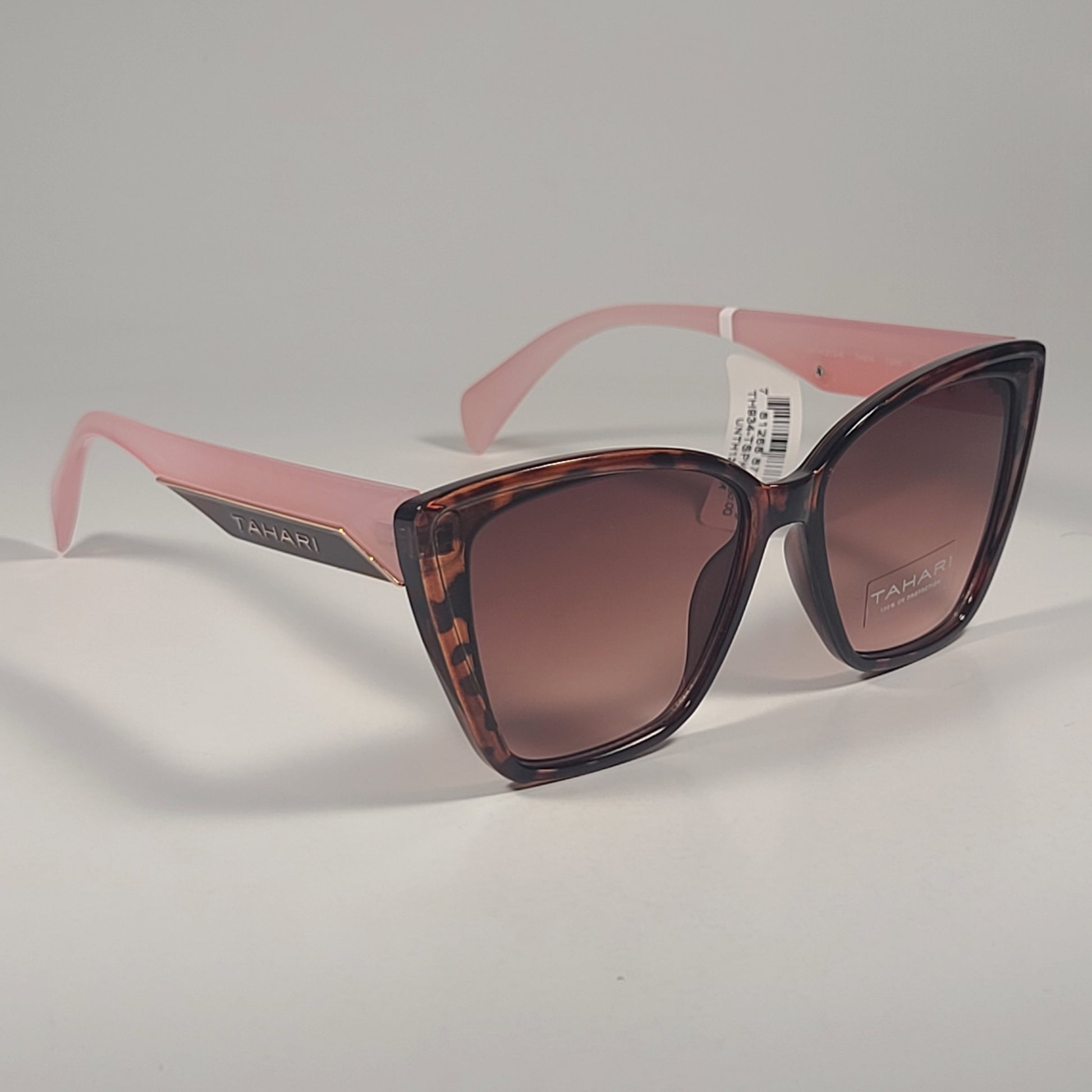 Tahari Cat Eye Sunglasses Two Tone Pink And Tortoise Brown Gradient TH934 TSPK - Sunglasses