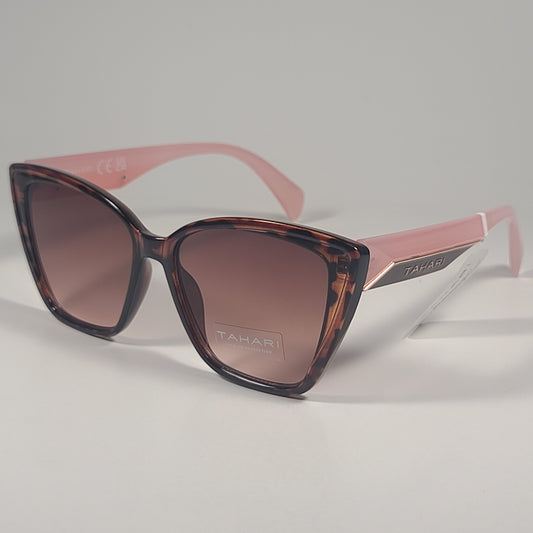 Tahari Cat Eye Sunglasses Two Tone Pink And Tortoise Brown Gradient TH934 TSPK - Sunglasses