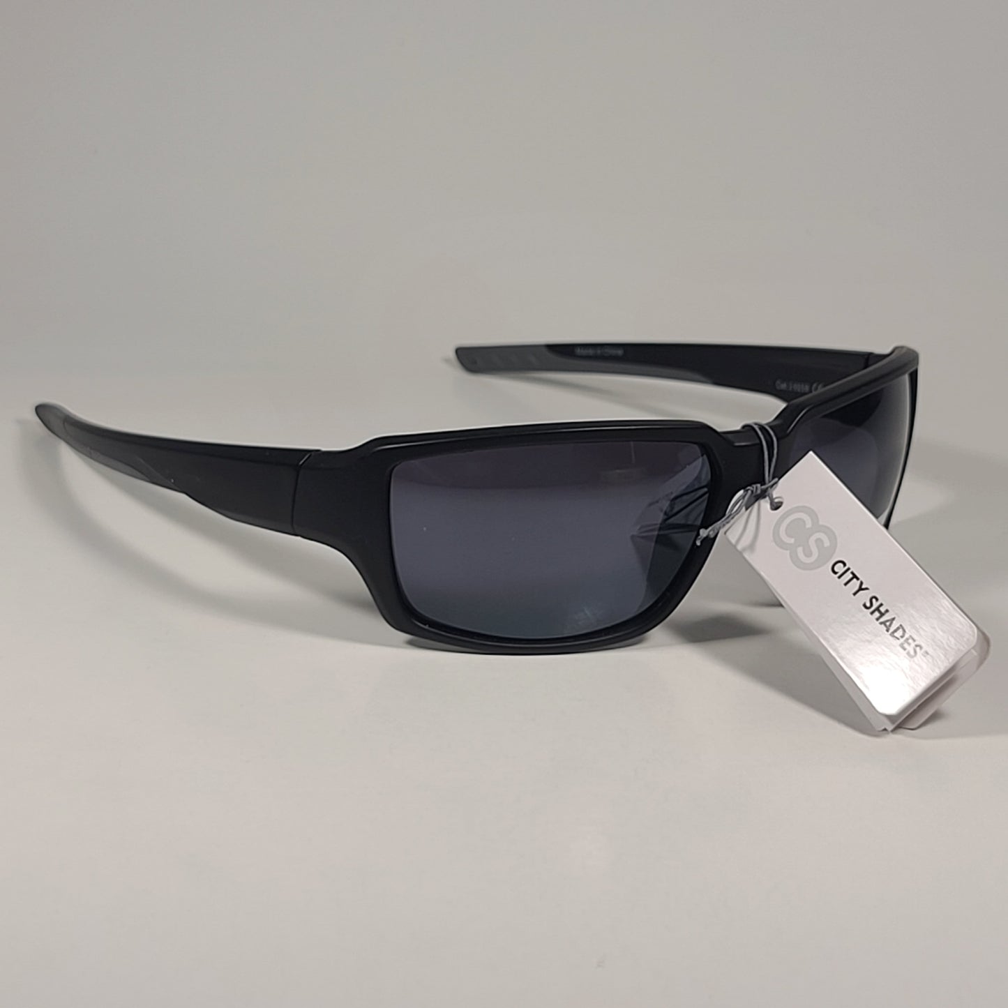City Shades 6258 Sport Wrap Sunglasses Matte Black And Gray Frame Gray Tinted Lens - Sunglasses
