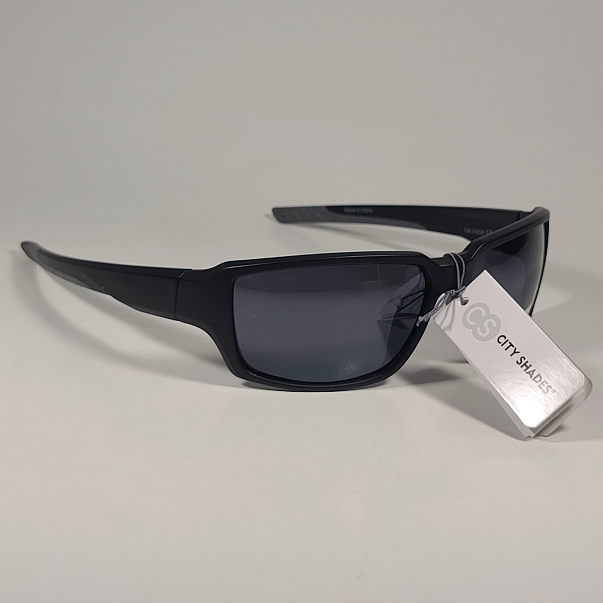 City Shades 6258 Sport Wrap Sunglasses Matte Black And Gray Frame Gray Tinted Lens - Sunglasses