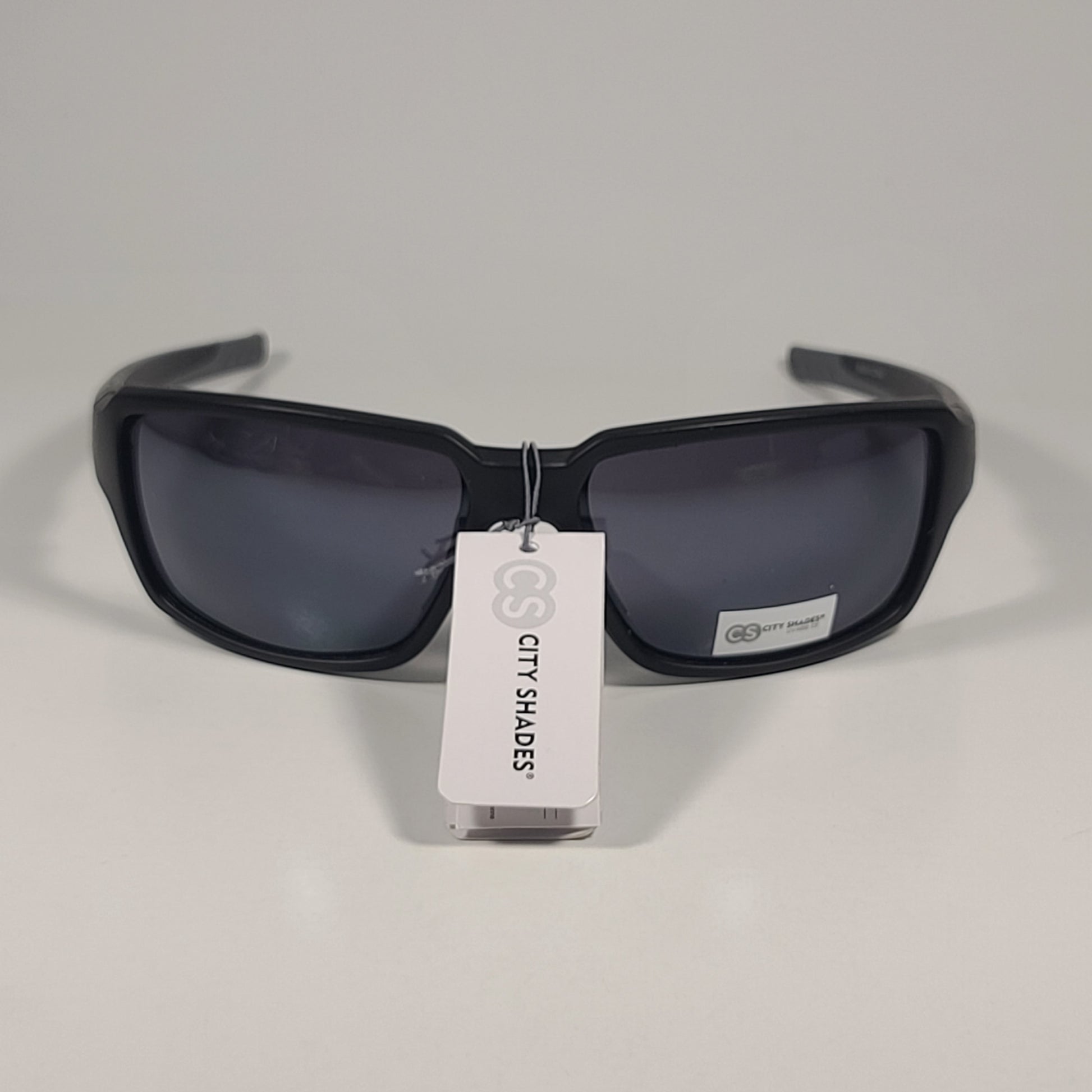 City Shades 6258 Sport Wrap Sunglasses Matte Black And Gray Frame Gray Tinted Lens - Sunglasses