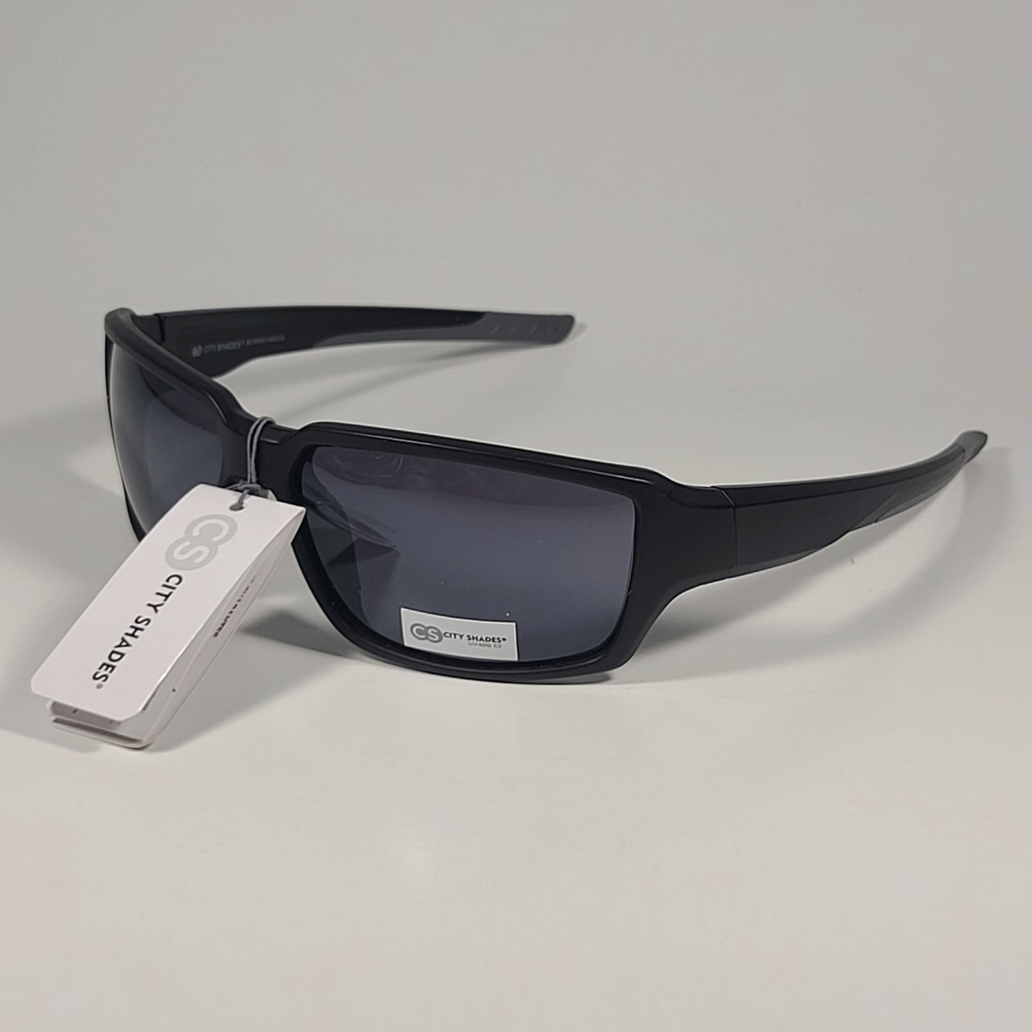City Shades 6258 Sport Wrap Sunglasses Matte Black And Gray Frame Gray Tinted Lens - Sunglasses