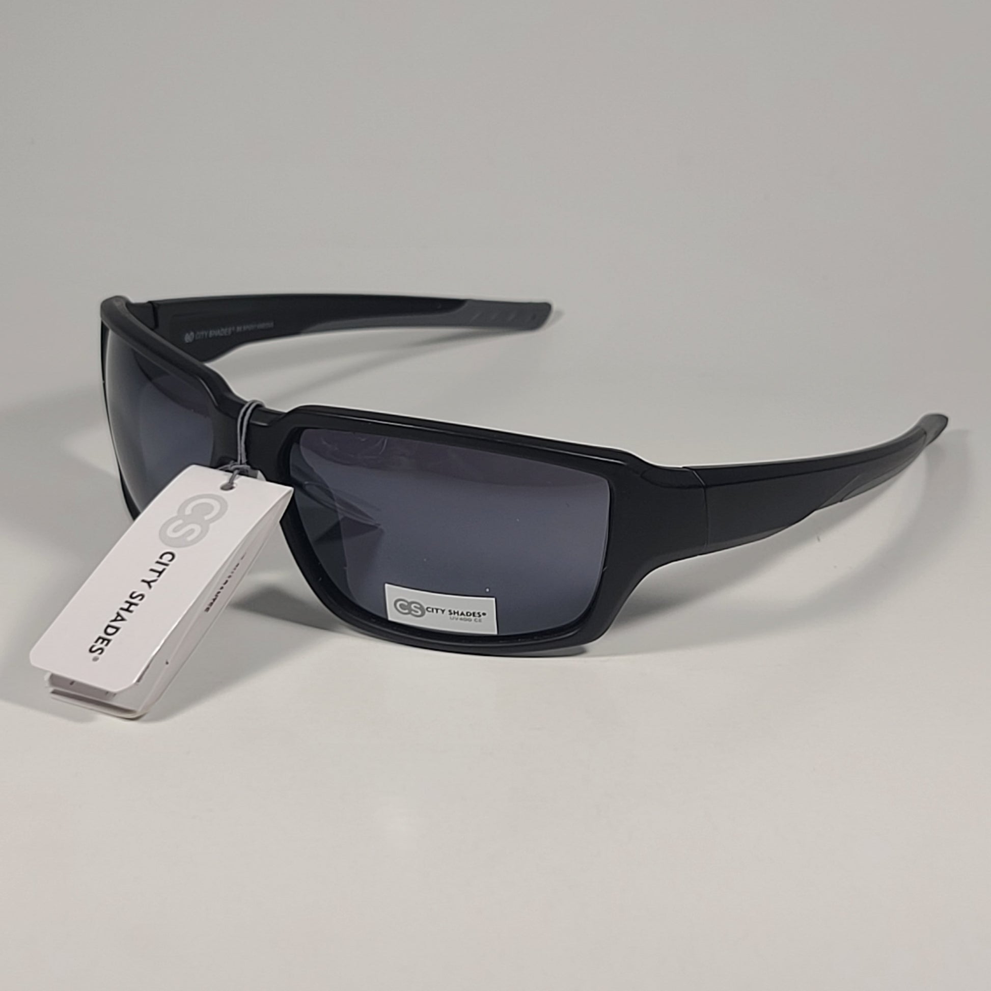 City Shades 6258 Sport Wrap Sunglasses Matte Black And Gray Frame Gray Tinted Lens - Sunglasses