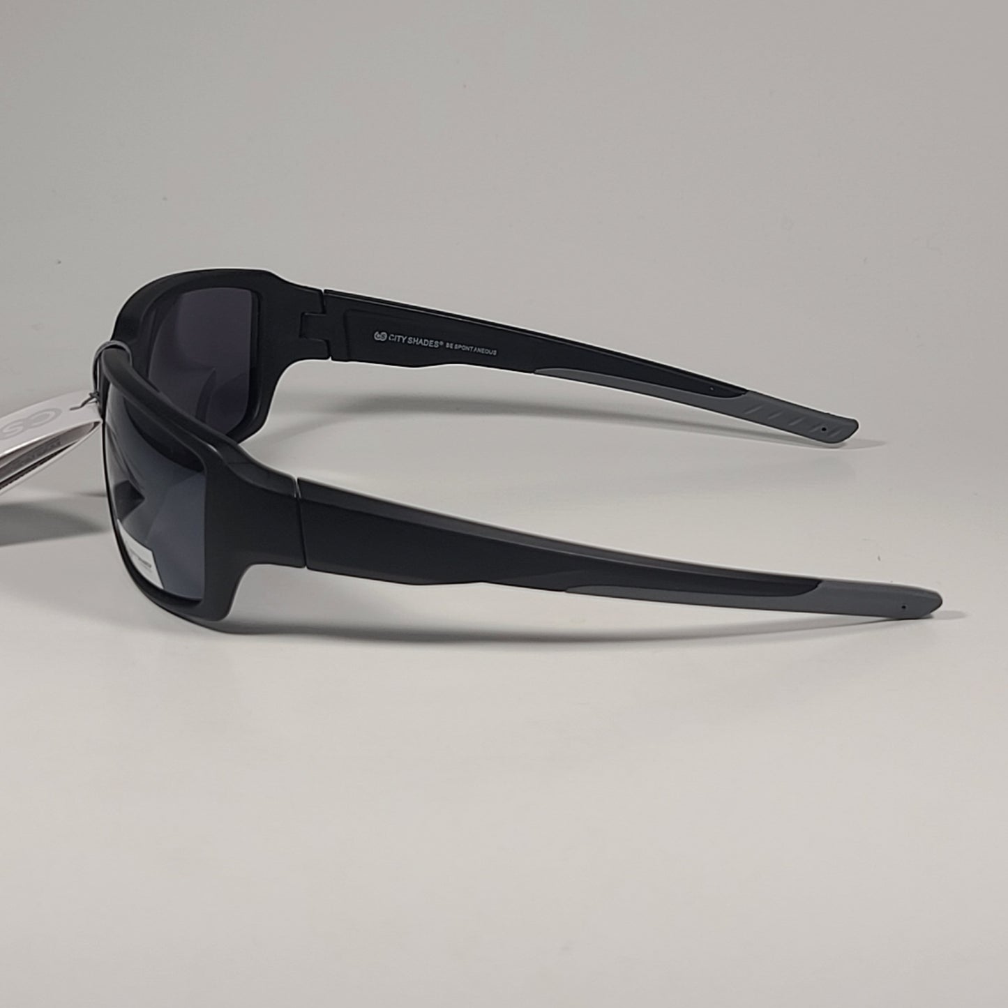 City Shades 6258 Sport Wrap Sunglasses Matte Black And Gray Frame Gray Tinted Lens - Sunglasses
