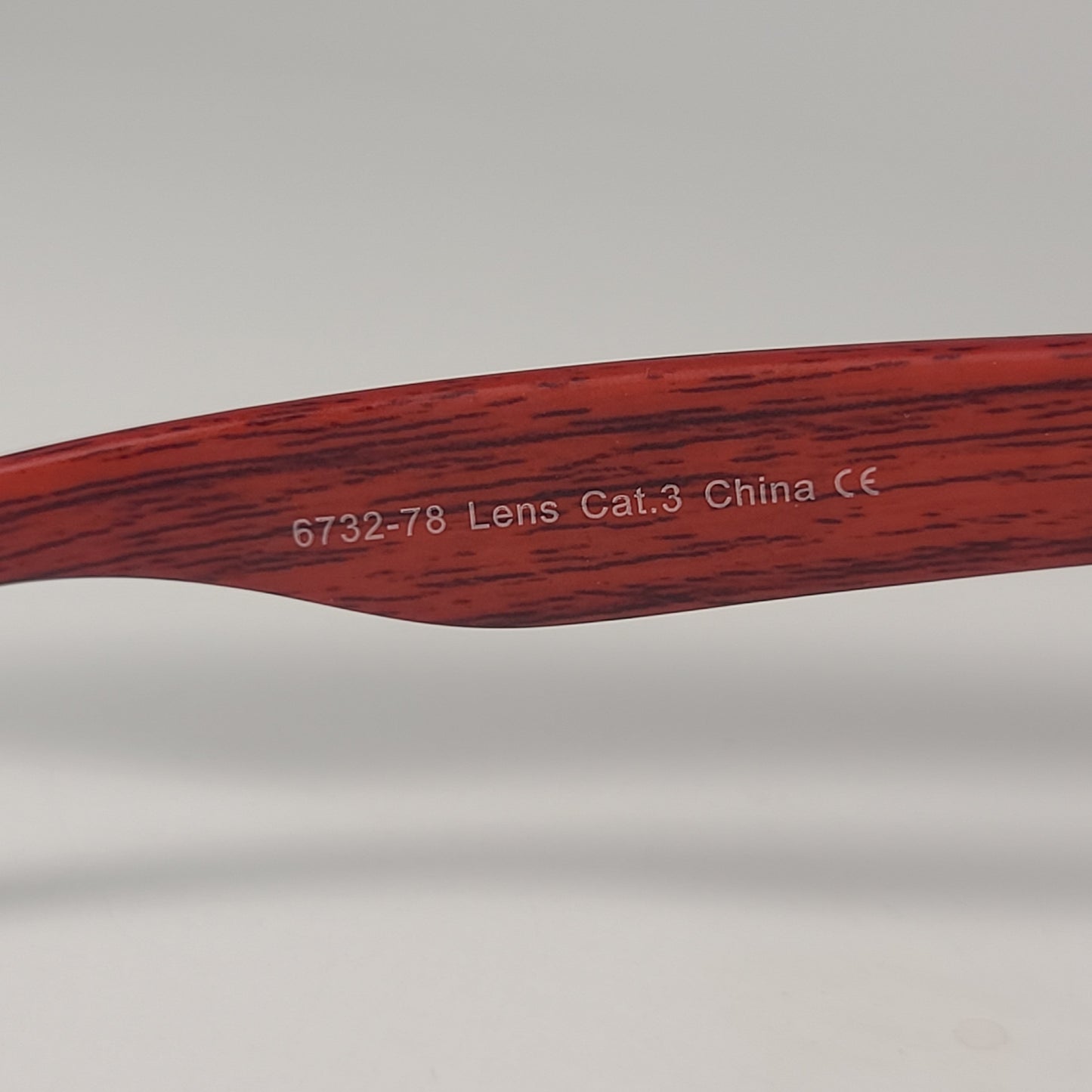 City Shades 6732-78 Square Sunglasses Matte Black Red Wood Frame Gray Tinted - Sunglasses