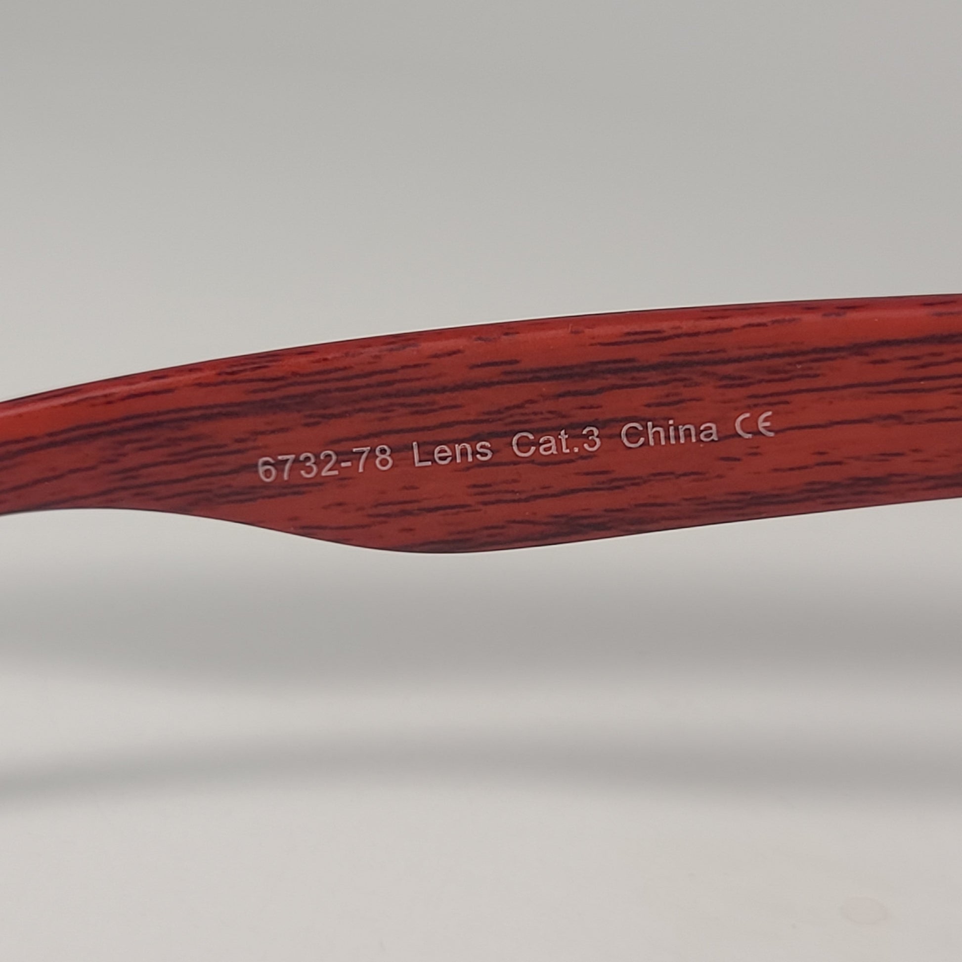 City Shades 6732-78 Square Sunglasses Matte Black Red Wood Frame Gray Tinted - Sunglasses