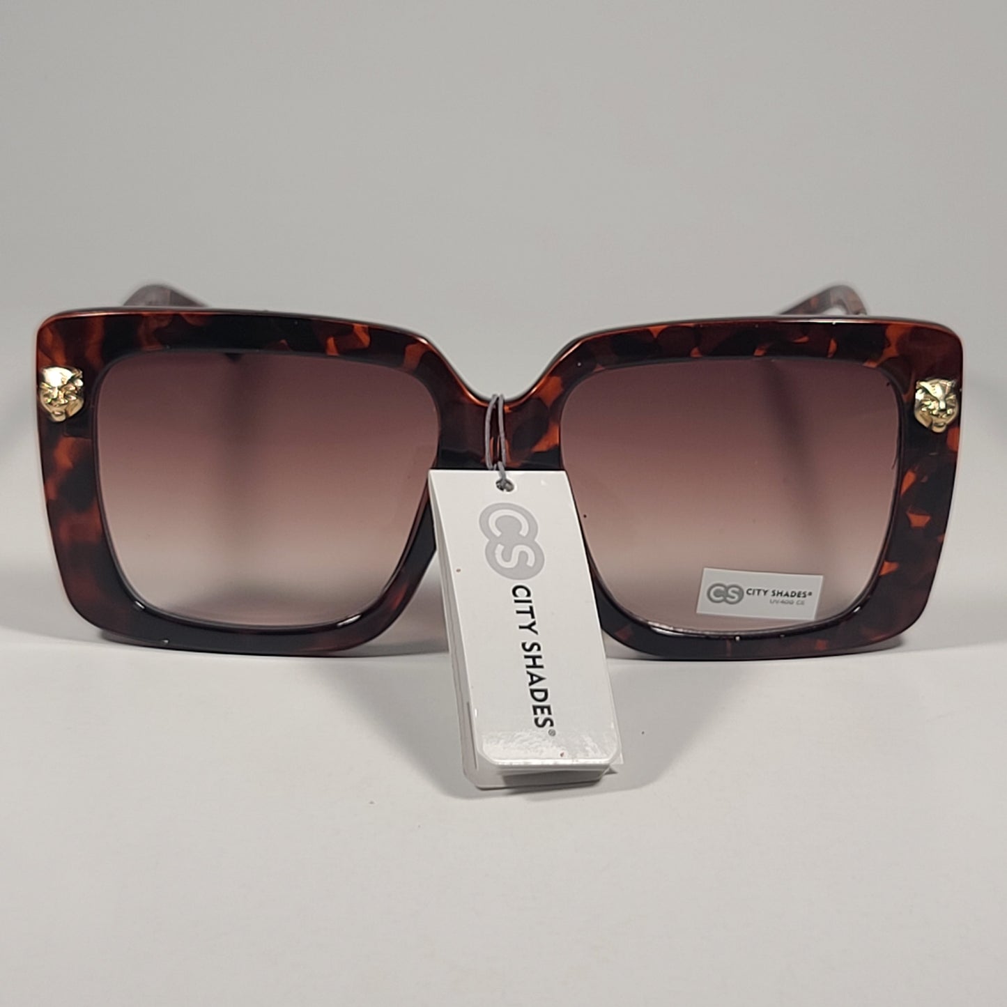 City Shades 6459 Butterfly Sunglasses Tortoise Gold Frame Brown Gradient Lens - Sunglasses