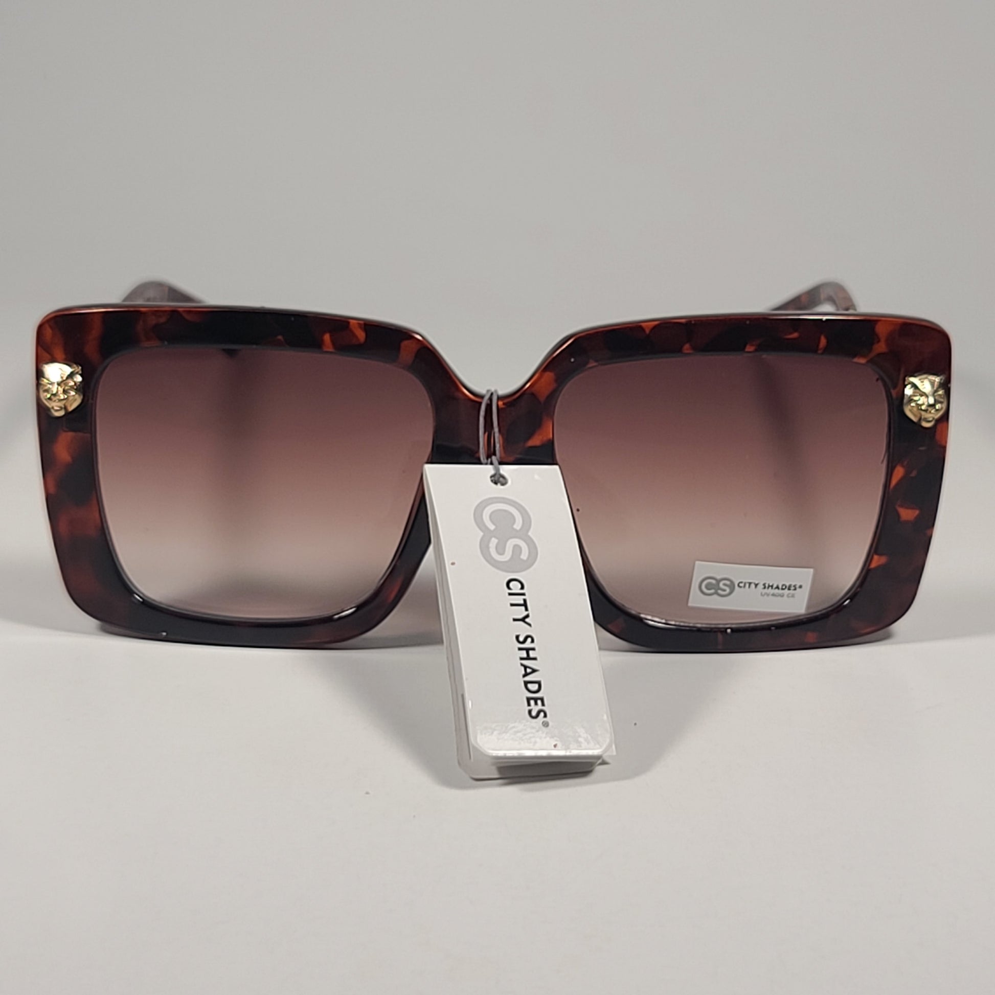 City Shades 6459 Butterfly Sunglasses Tortoise Gold Frame Brown Gradient Lens - Sunglasses