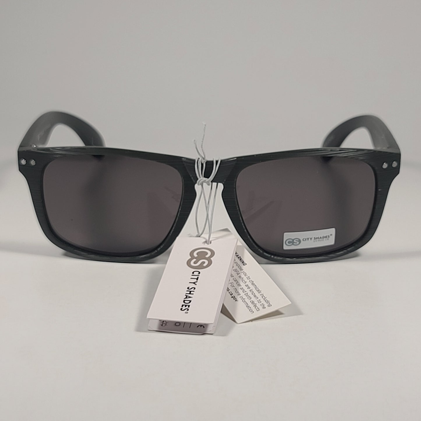 City Shades 6713 Square Sunglasses Green Frame Gray Tinted Lens 55mm - Sunglasses