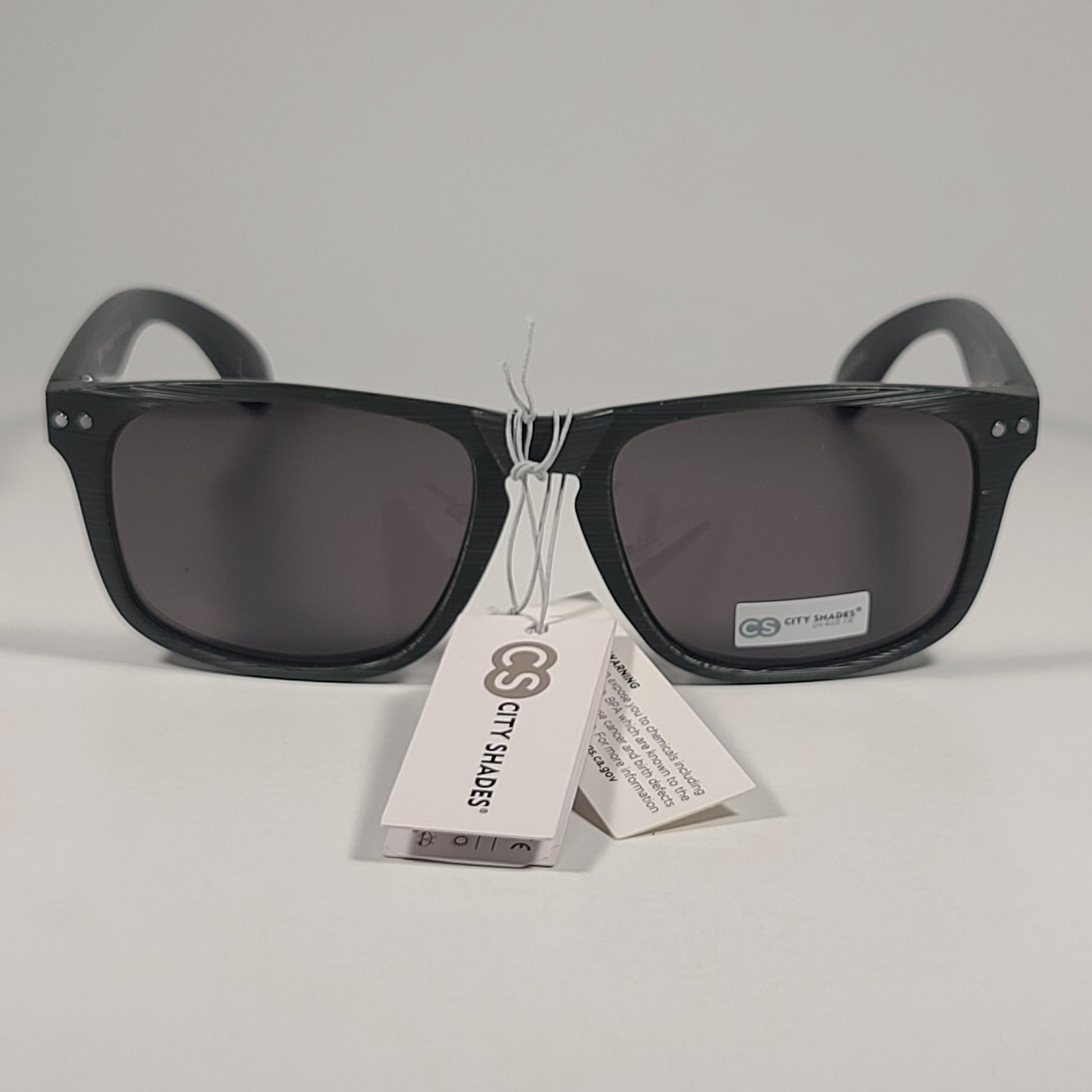City Shades 6713 Square Sunglasses Green Frame Gray Tinted Lens 55mm - Sunglasses