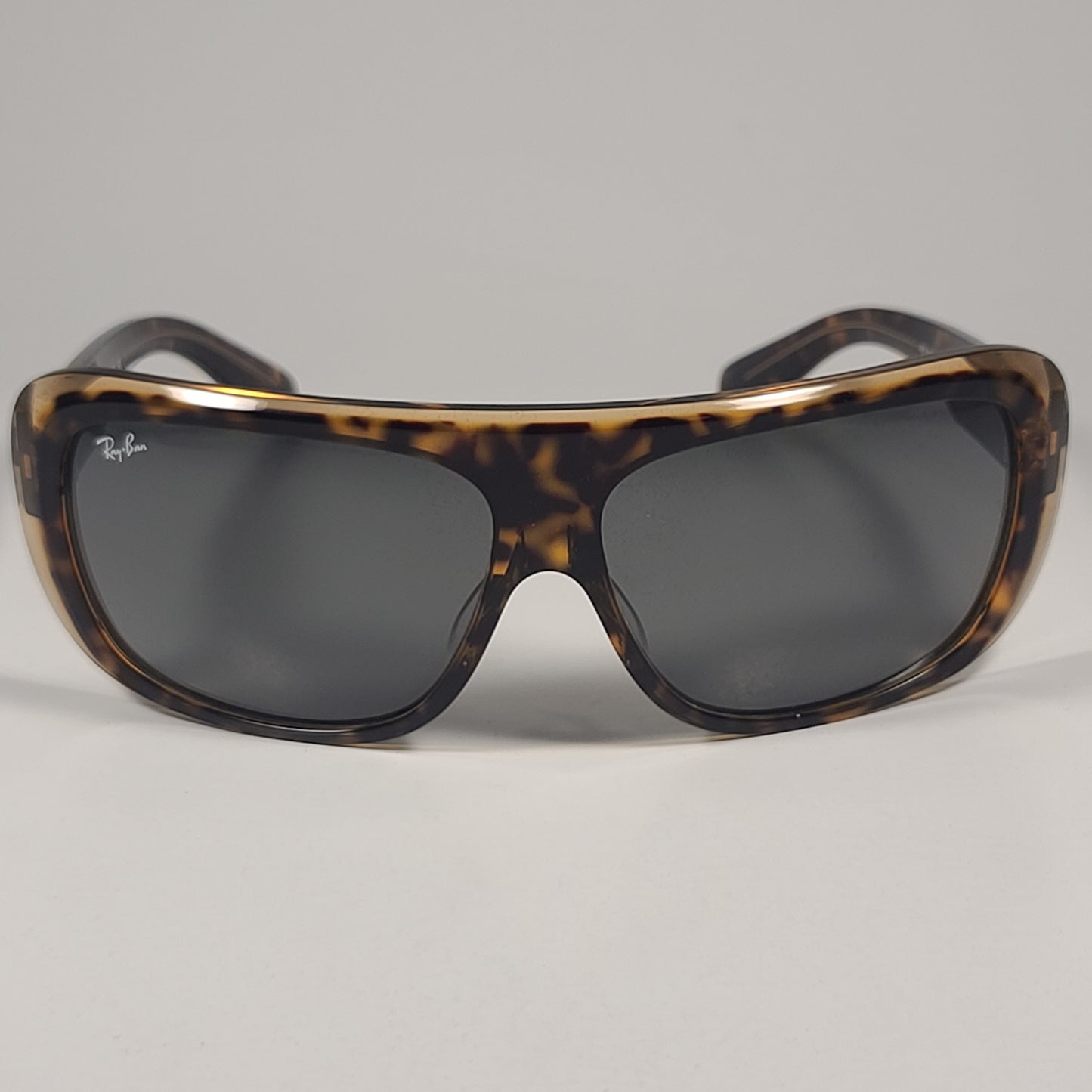 Ray-Ban RB2196 1292/B1 Blair Sunglasses Havana On Transparent Brow Dark Gray Lens - Sunglasses