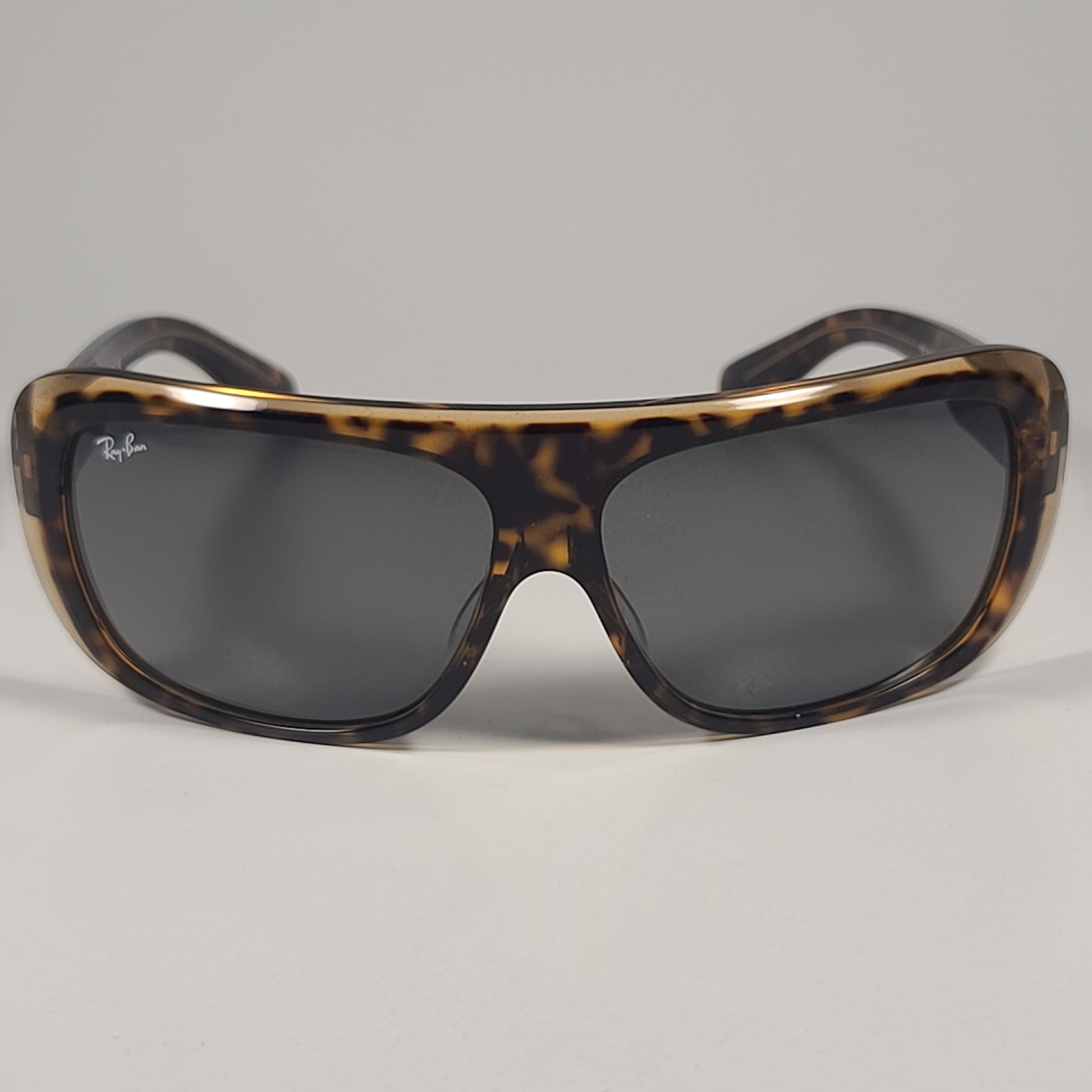 Ray-Ban RB2196 1292/B1 Blair Sunglasses Havana On Transparent Brow Dark Gray Lens - Sunglasses