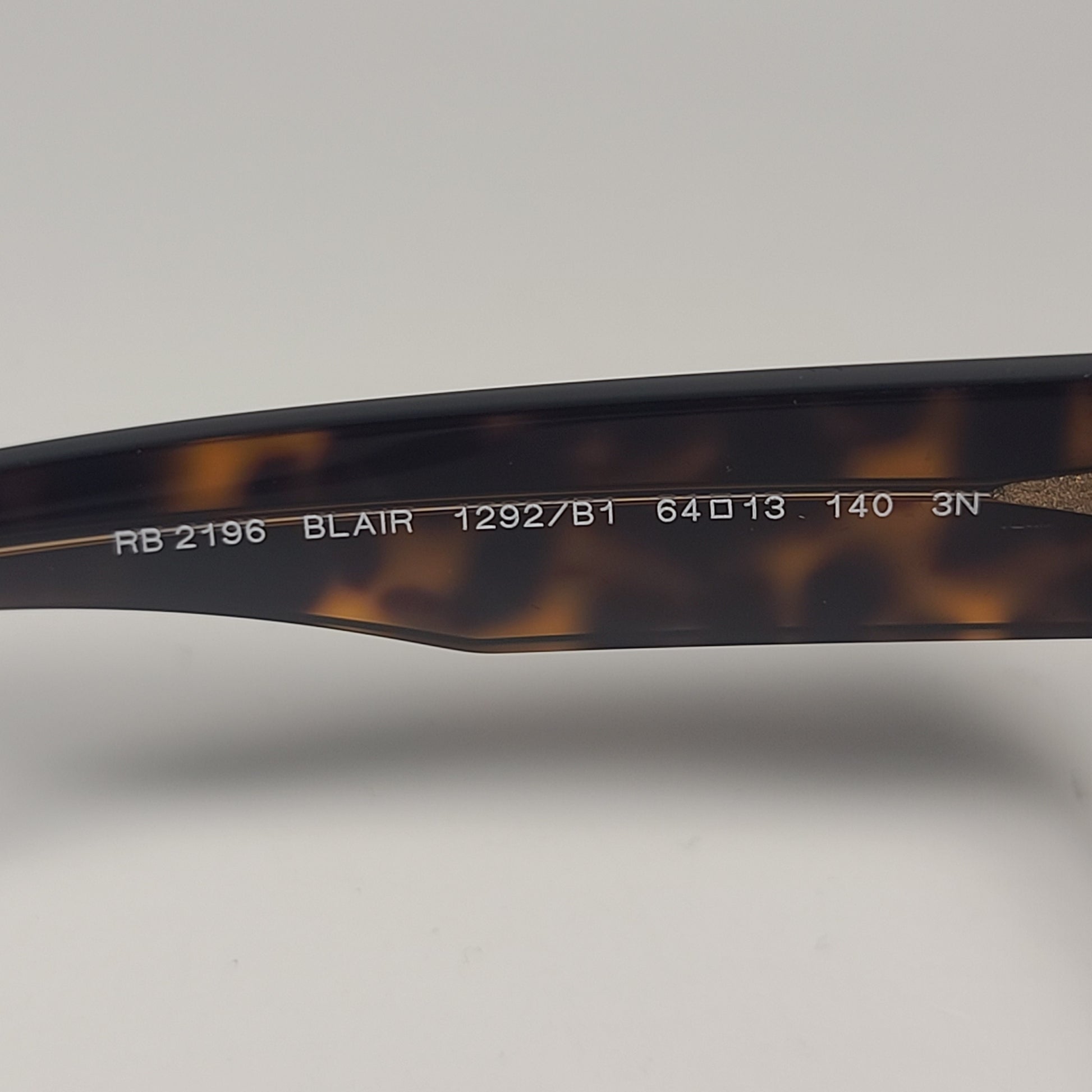 Ray-Ban RB2196 1292/B1 Blair Sunglasses Havana On Transparent Brow Dark Gray Lens - Sunglasses