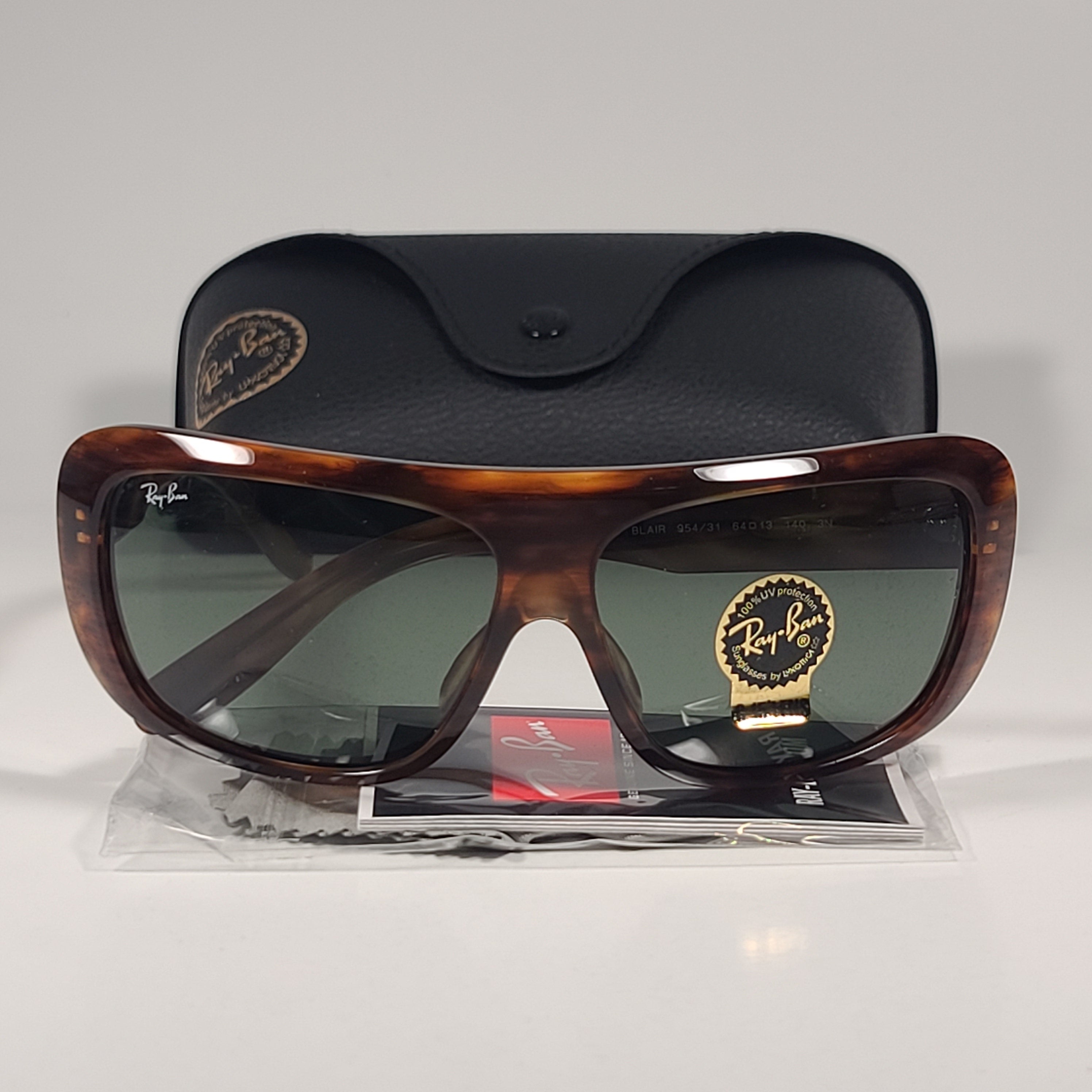 Ray-Ban RB2196 954/31 Blair Sunglasses Striped Havana Frame Green