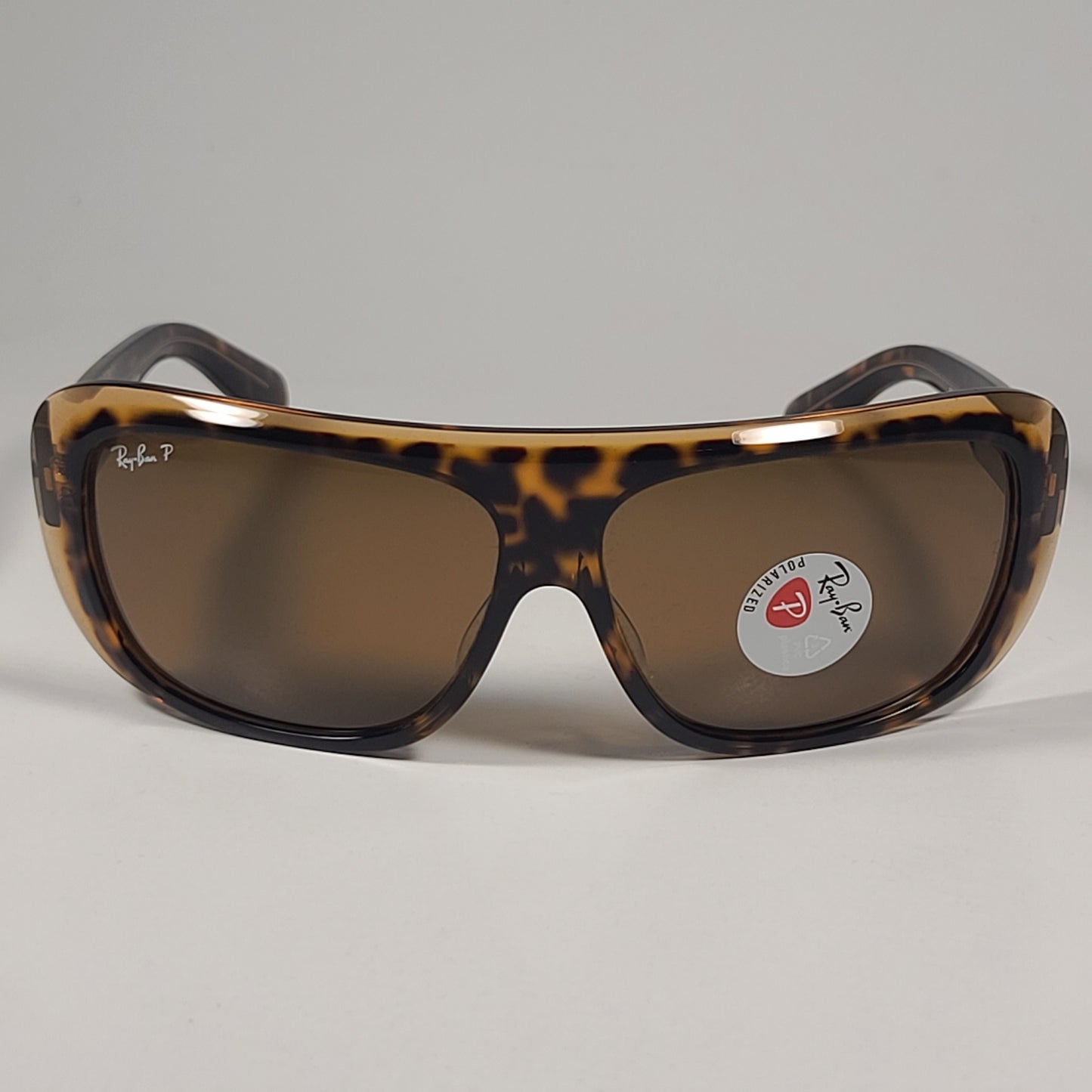 Ray-Ban RB2196 1292/57 Blair Polarized Sunglasses Havana On Transparent Brow / Brown Lens - Sunglasses