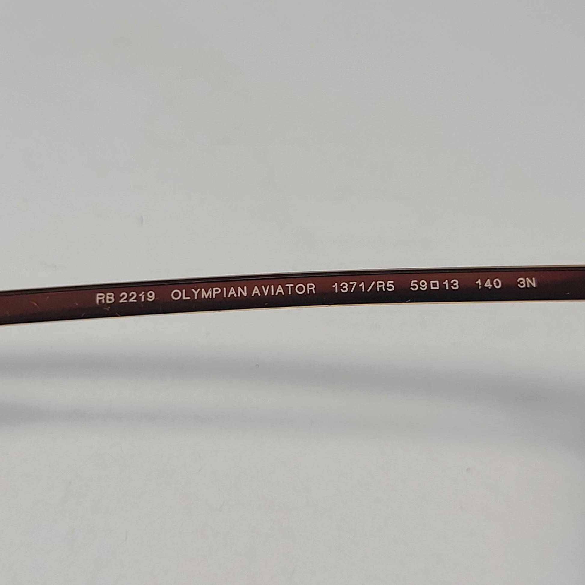 Ray-Ban RB2219 1371/R5 Olympian Aviator Sunglasses Transparent Green Gold Blue Lens - Sunglasses