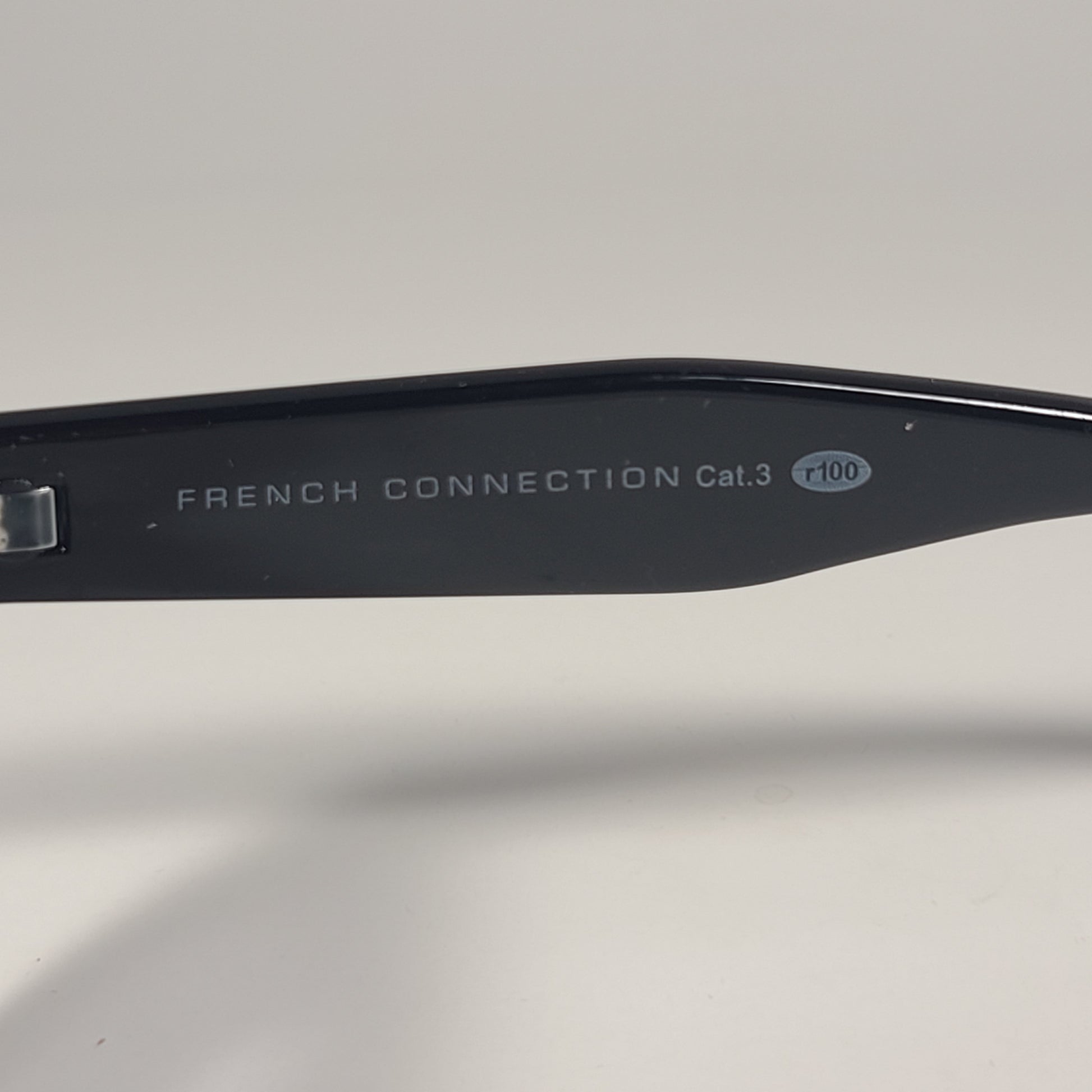 French Connection FC 25 62 Cat Eye Sunglasses Shiny Black Frame Solid Gray Lens - Sunglasses