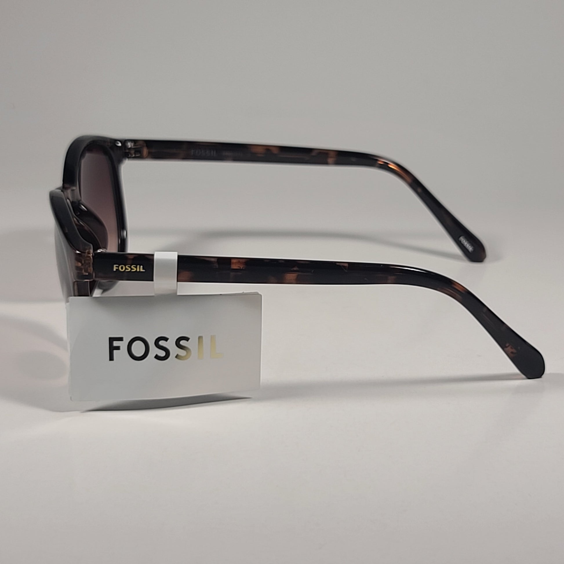 Fossil FW95 Aviator Keyhole Sunglasses Brown Tortoise Frame Brown Gradient Lens - Sunglasses