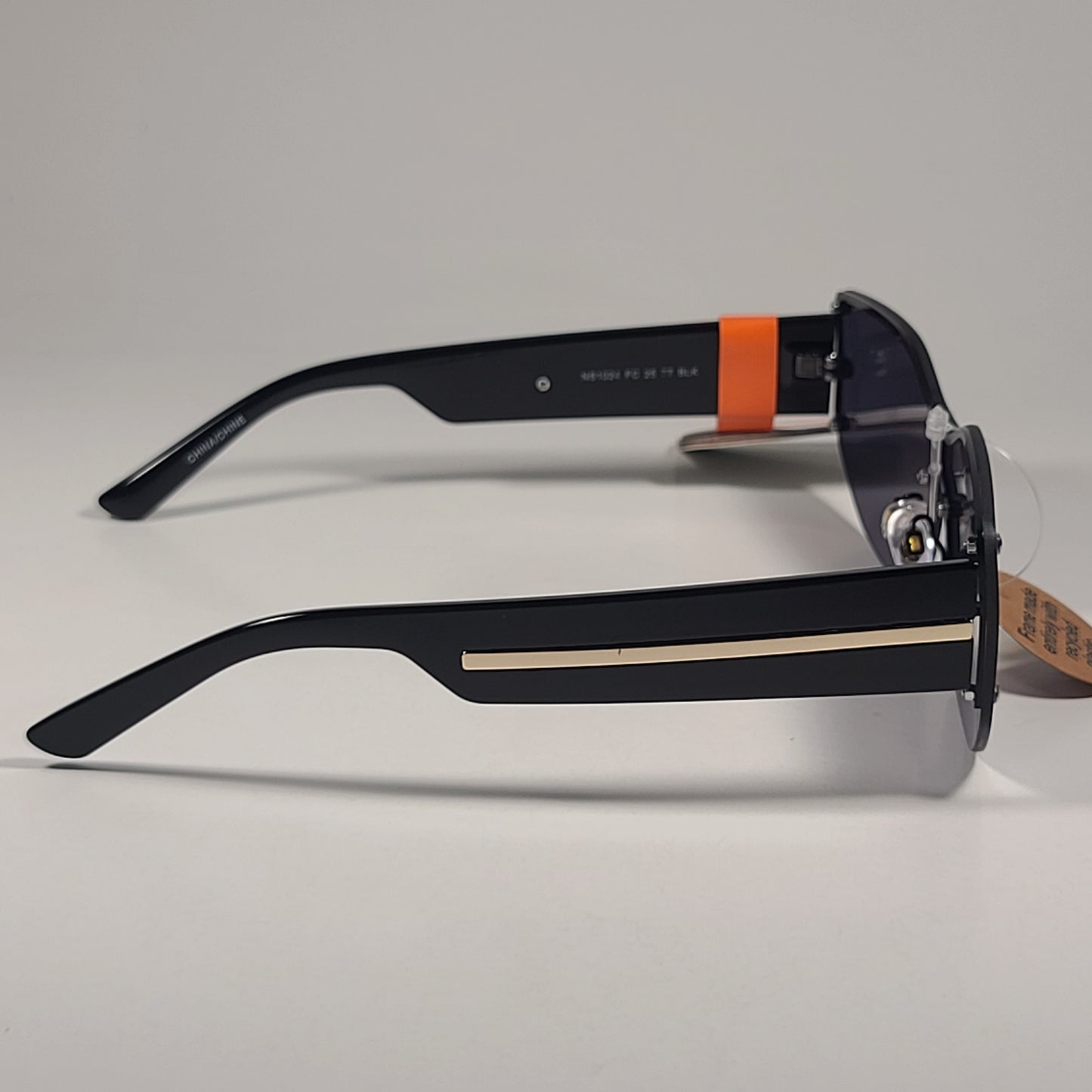 French Connection FC 25 77 Shield Sunglasses Shiny Black Frame Solid Gray Lens - Sunglasses