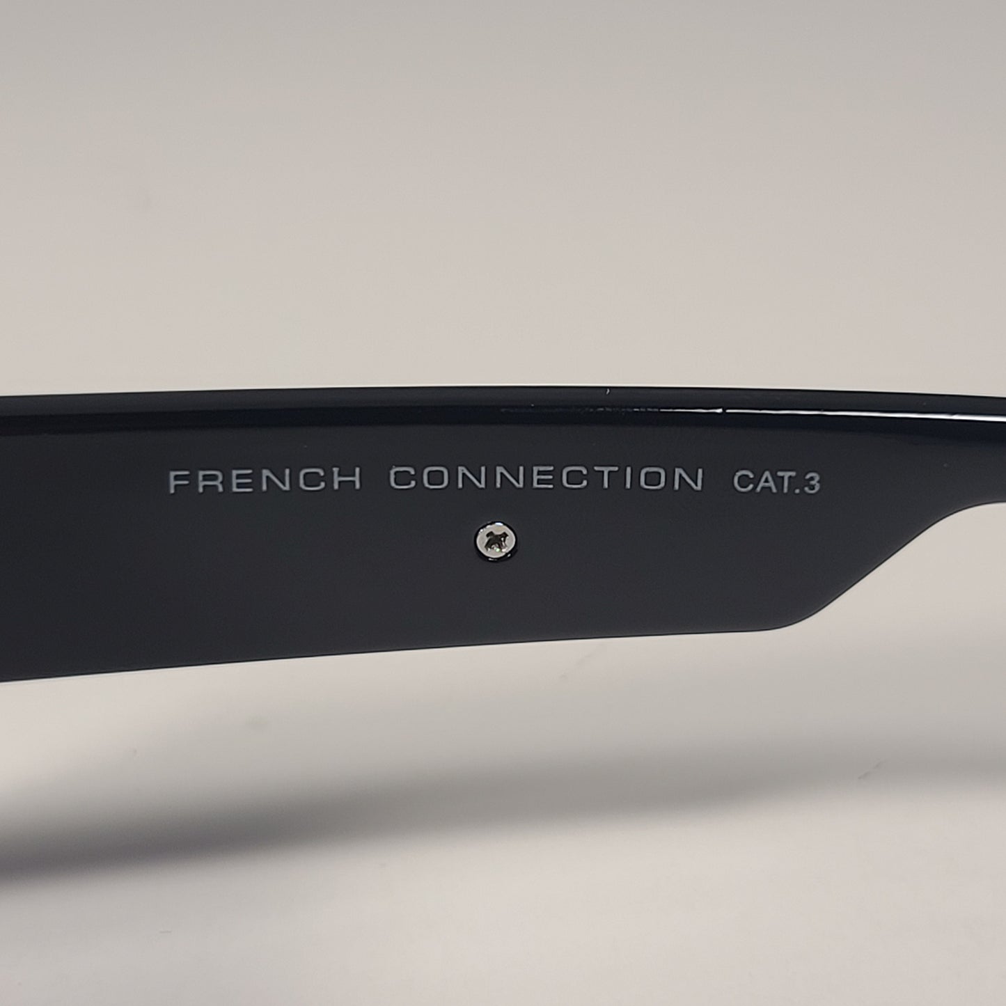French Connection FC 25 77 Shield Sunglasses Shiny Black Frame Solid Gray Lens - Sunglasses