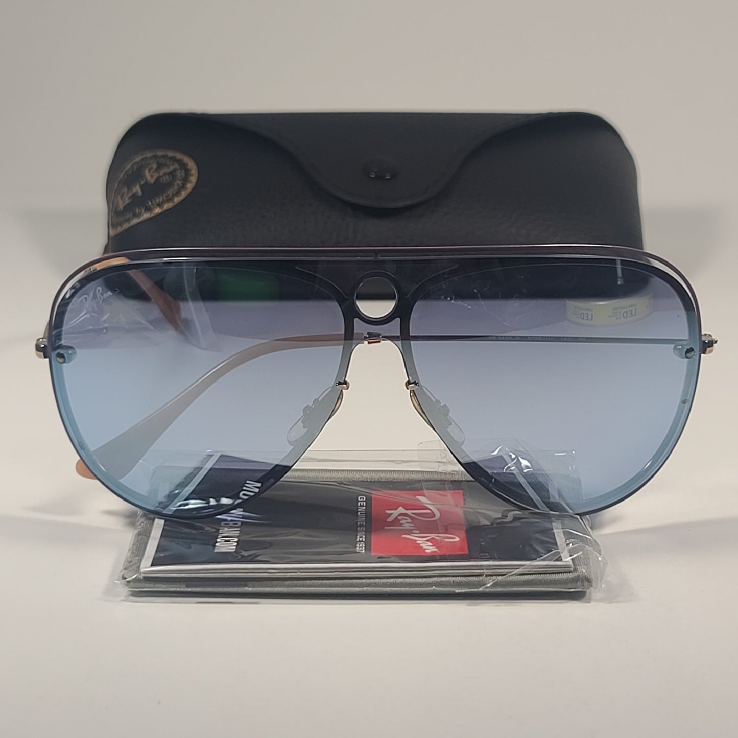 Ray-Ban RB3605N 9099/1U Shooter Shield Aviator Sunglasses Copper Frame And Lilac Lens - Sunglasses