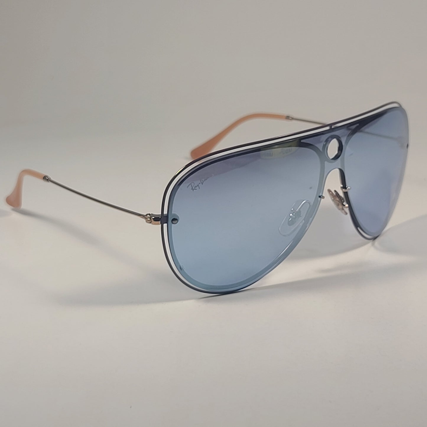 Ray-Ban RB3605N 9099/1U Shooter Shield Aviator Sunglasses Copper Frame And Lilac Lens - Sunglasses