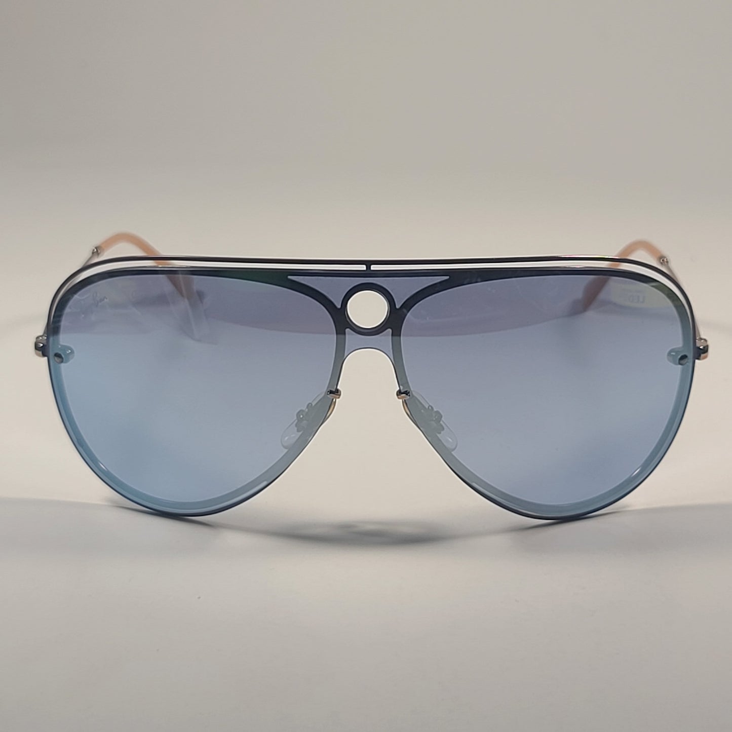 Ray-Ban RB3605N 9099/1U Shooter Shield Aviator Sunglasses Copper Frame And Lilac Lens - Sunglasses